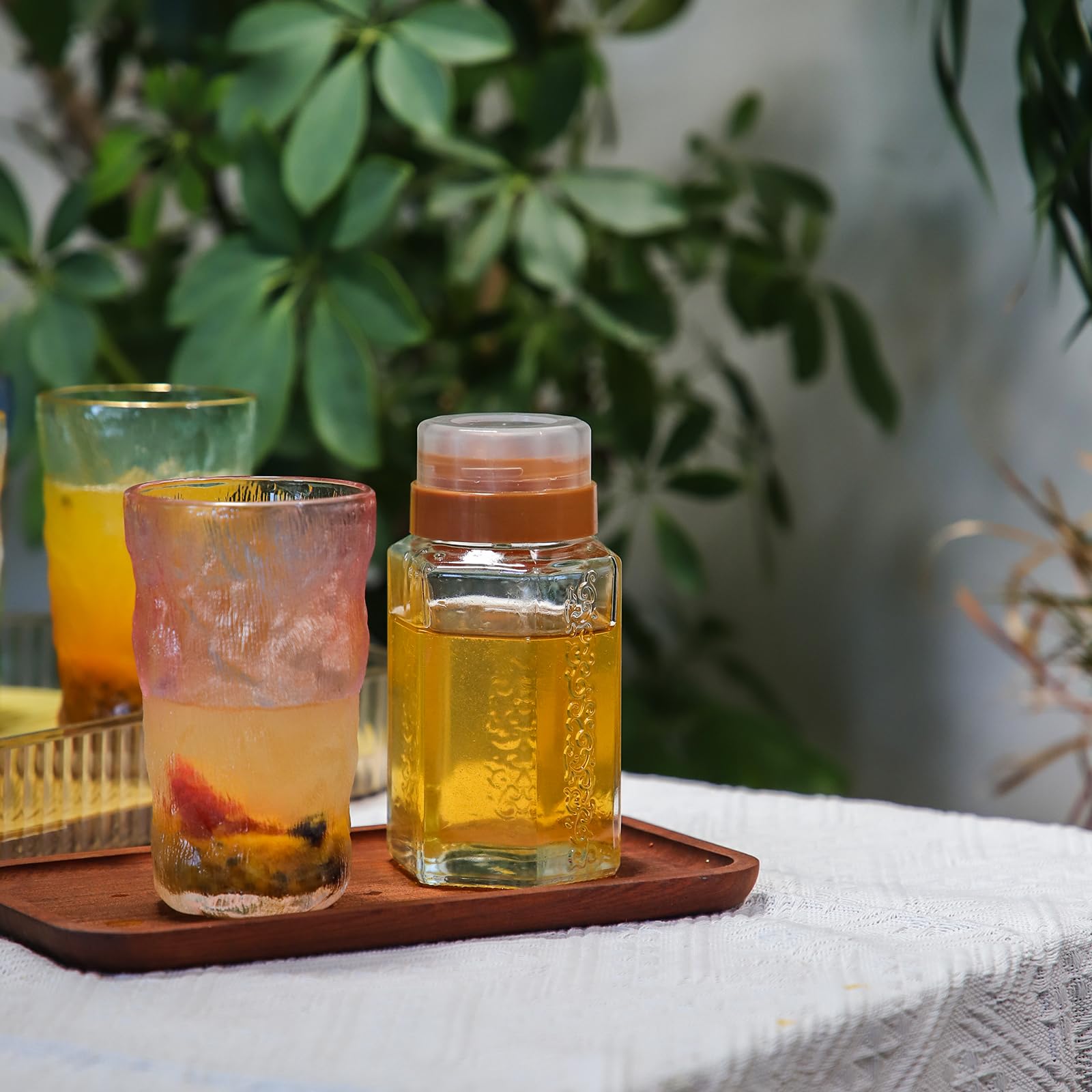 Drinking Glasses, Glassware Sets of 2, Mixed Drinking Glacier Pattern 12 oz Glass Cups