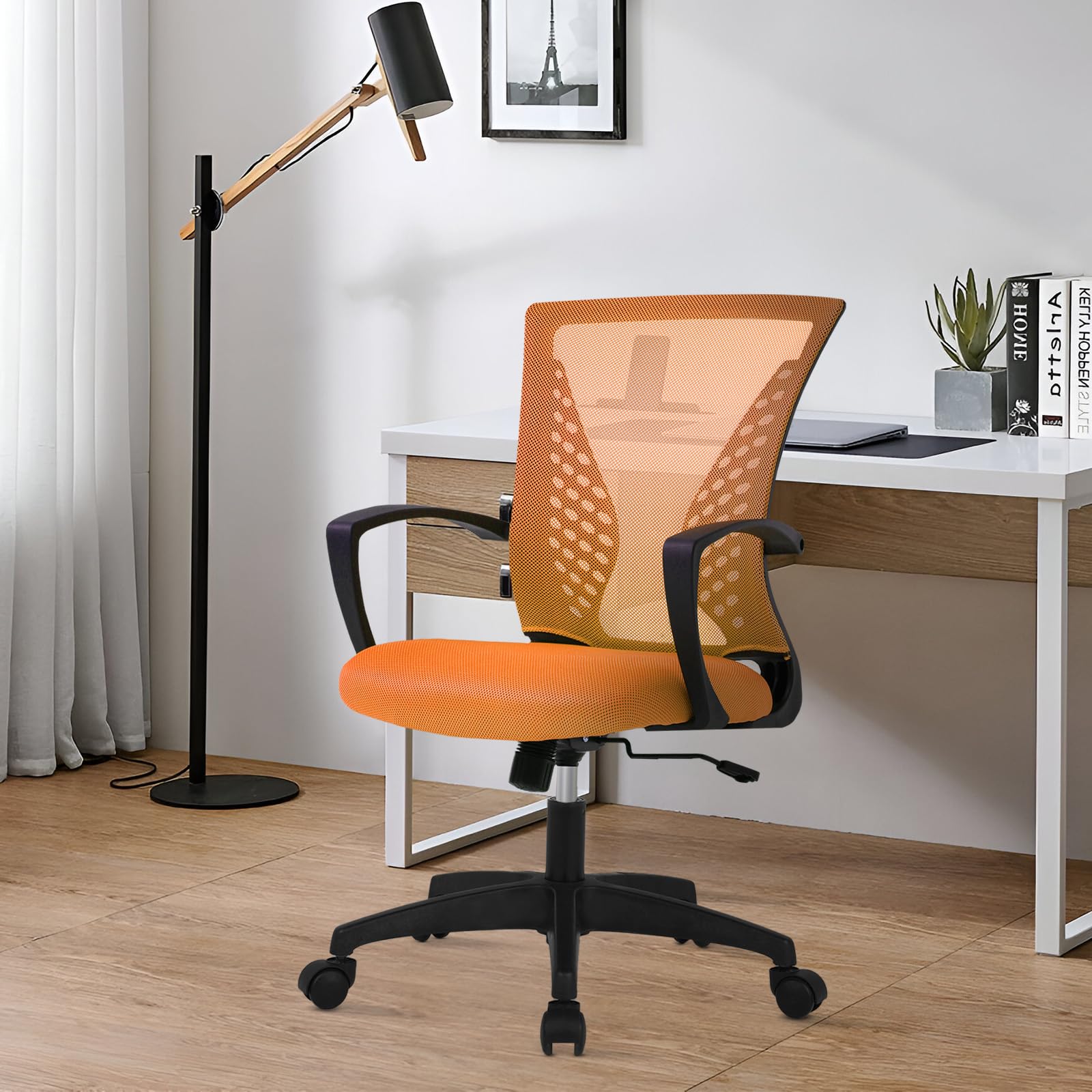 Mesh Desk Chair Ergonomic Computer Chair with Lumbar Support Armrest Mid Back 360 Degree Rolling Swivel Adjustable Height