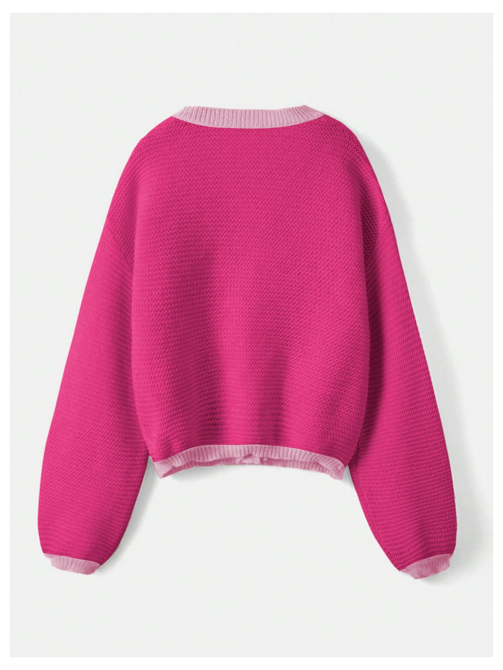 Women's Strawberry Pattern Open Front Bishop Sleeve Casual Cardigan