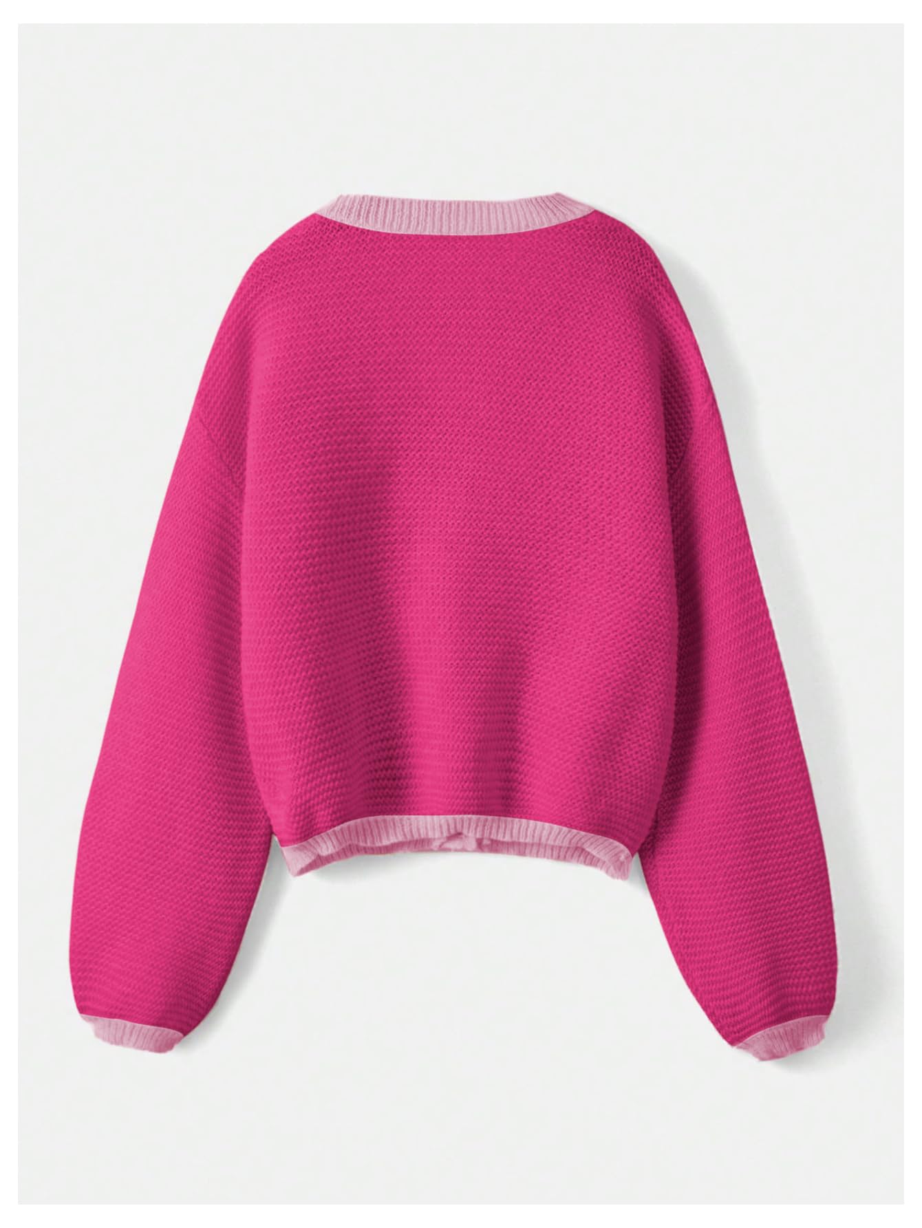 Women's Strawberry Pattern Open Front Bishop Sleeve Casual Cardigan