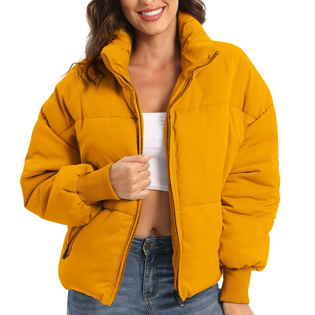 Women's Winter Baggy Zip Puffer jackets Short Down Jacket Coat