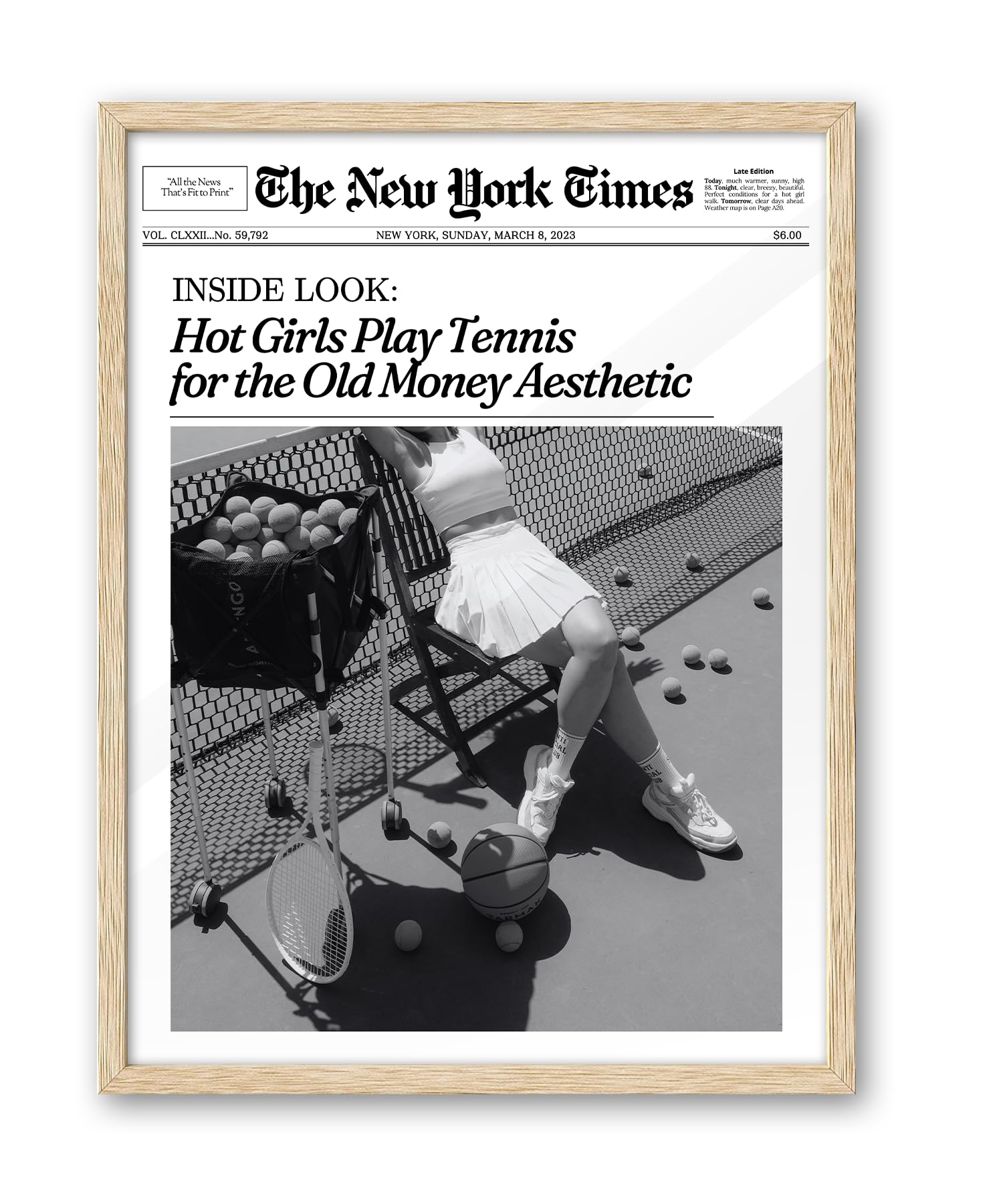 Trendy Retro Newspaper Headline Framed Wall Art, Poster Vintage Canvas Print