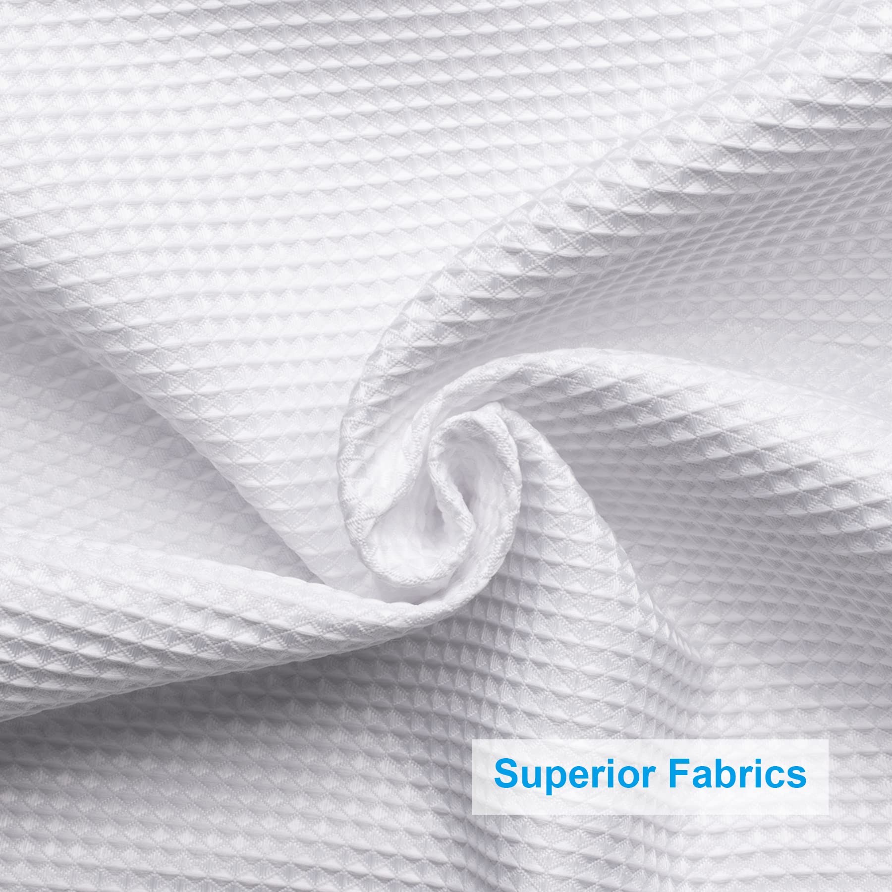 Waffle Shower Curtain - Fabric Shower Curtain Heavy Duty Hotel Quality Bathroom Shower Curtains, 72 x 72 Inches