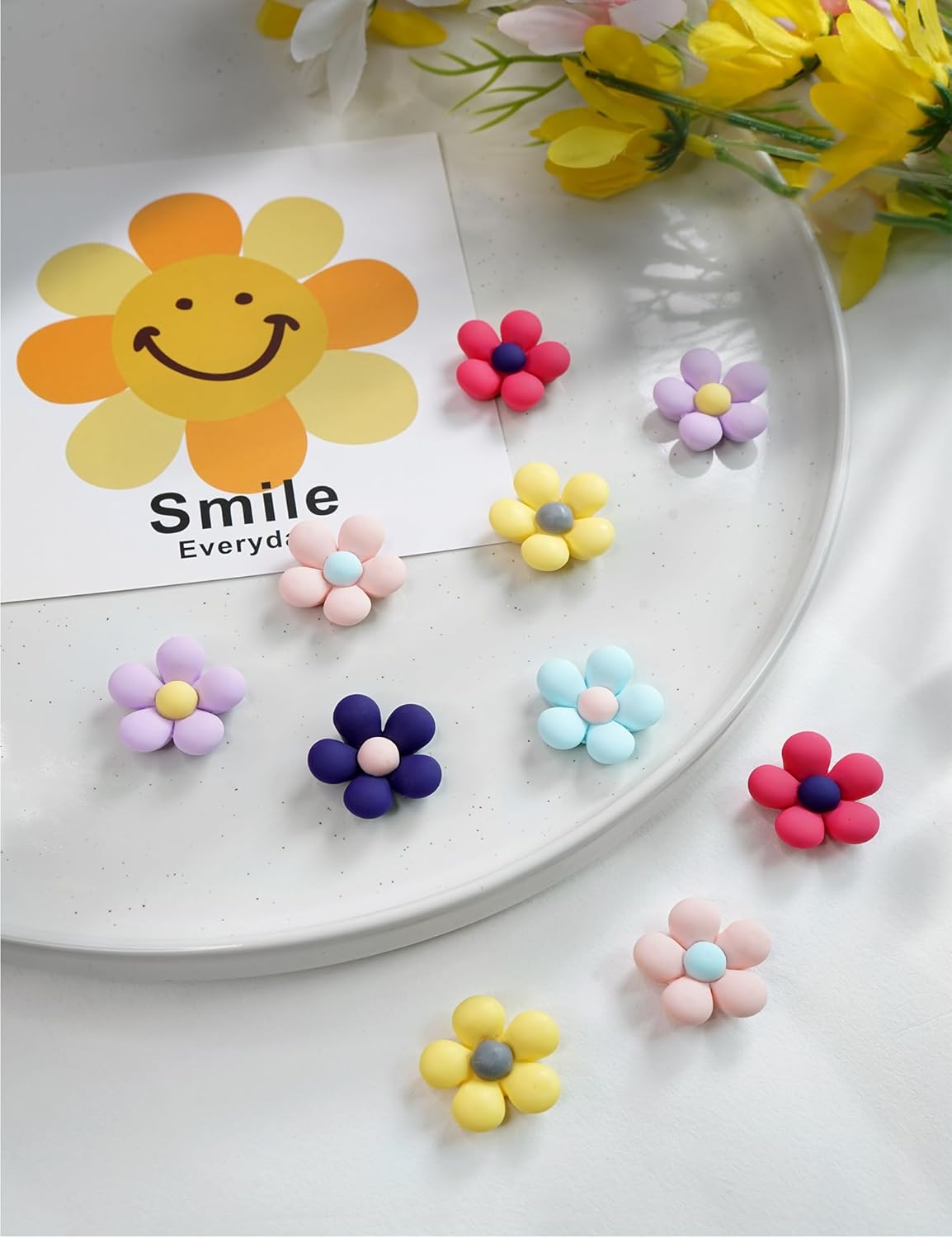 Fridge Magnets Cute Refrigerator Magnets Colorful Decorative Magnets 3D Flower Magnets for Office Kitchen