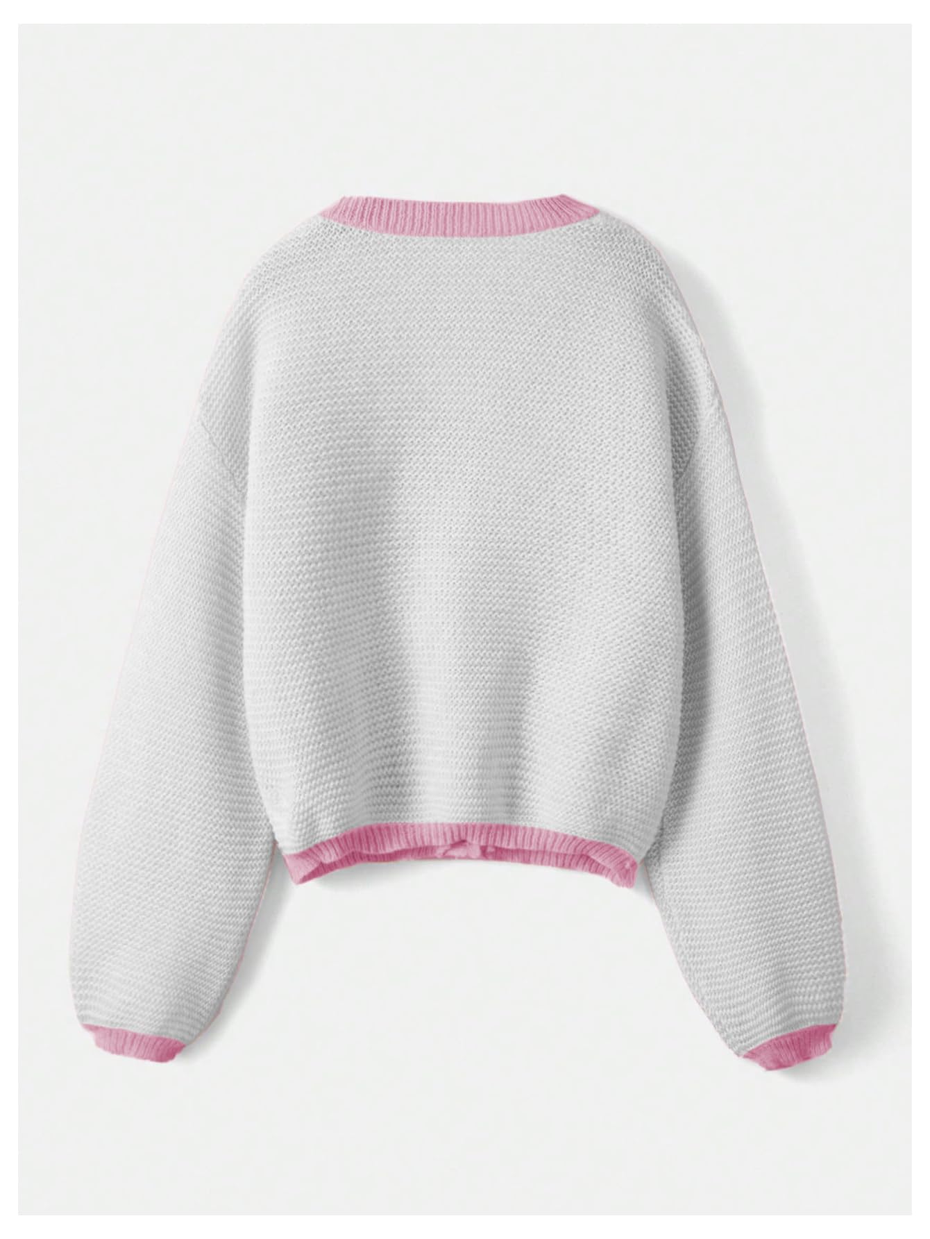 Women's Strawberry Pattern Open Front Bishop Sleeve Casual Cardigan