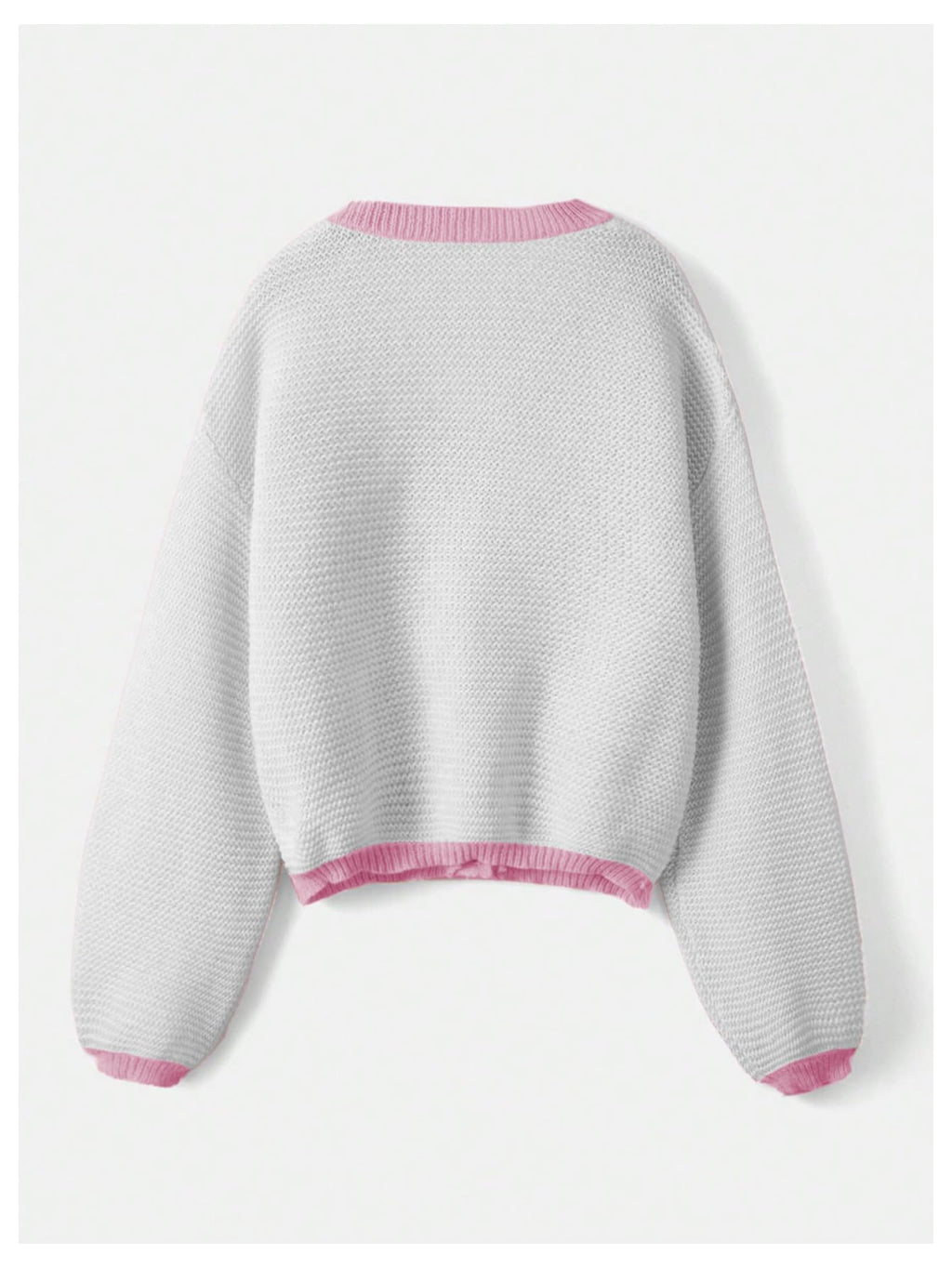 Women's Strawberry Pattern Open Front Bishop Sleeve Casual Cardigan