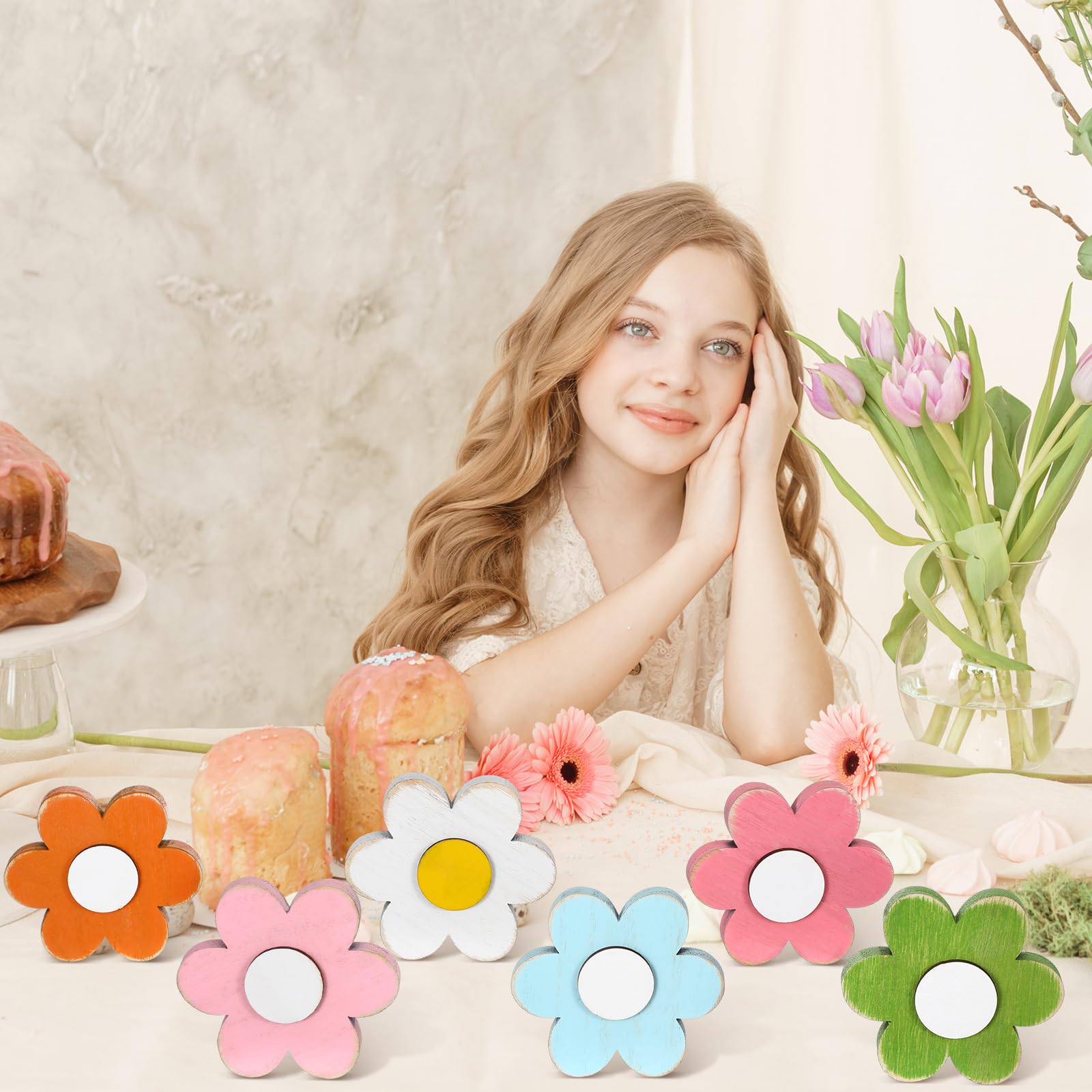 Spring Decor Flower Butterfly Table Decorations Spring Tiered Tray Decor