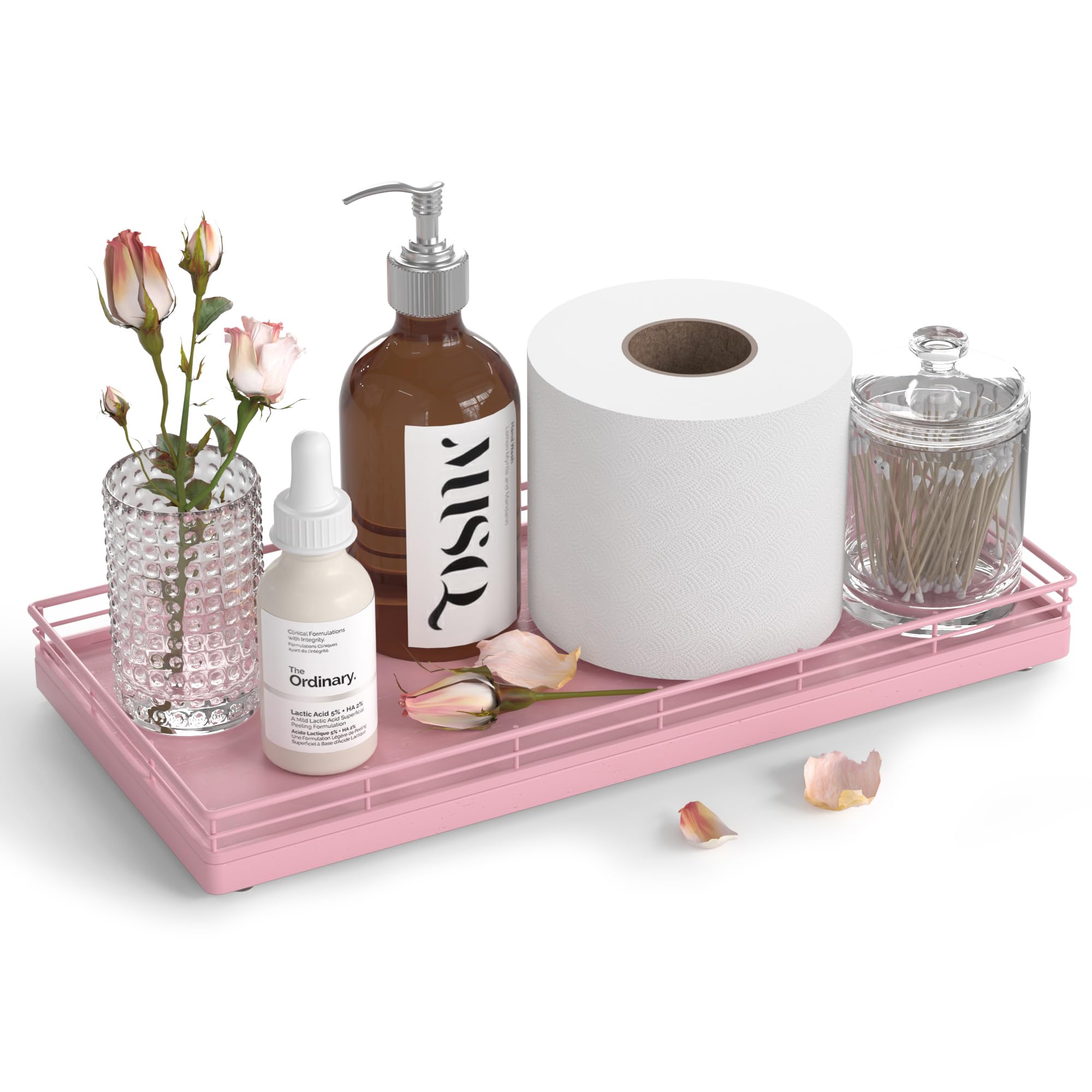 Vanity Tray for Jewelry Candle Makeup Perfume Holder Toilet Tank Tray Soap Cologne Organizer