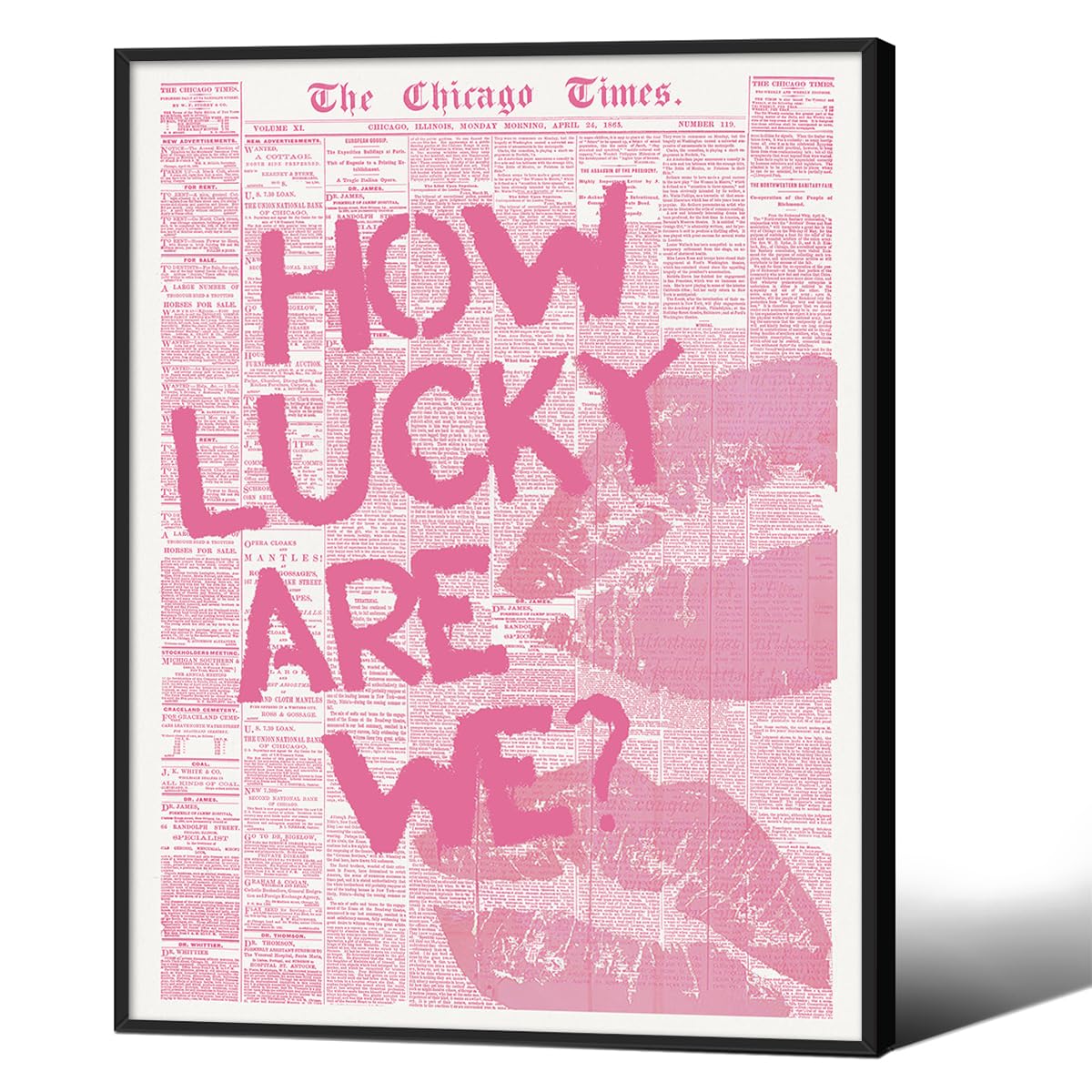 Wall Art Retro NewsPaper Posters Print Unframed or Framed Funky Preppy Apartment Room Dorm Decor