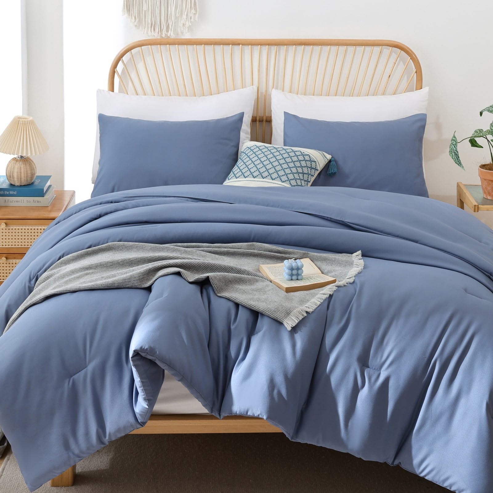 Lightweight Bedding Comforters Bedspread Blanket Quilt - Comforter Set, 3pcs (1 Boho Comforter & 2 Pillowcases)