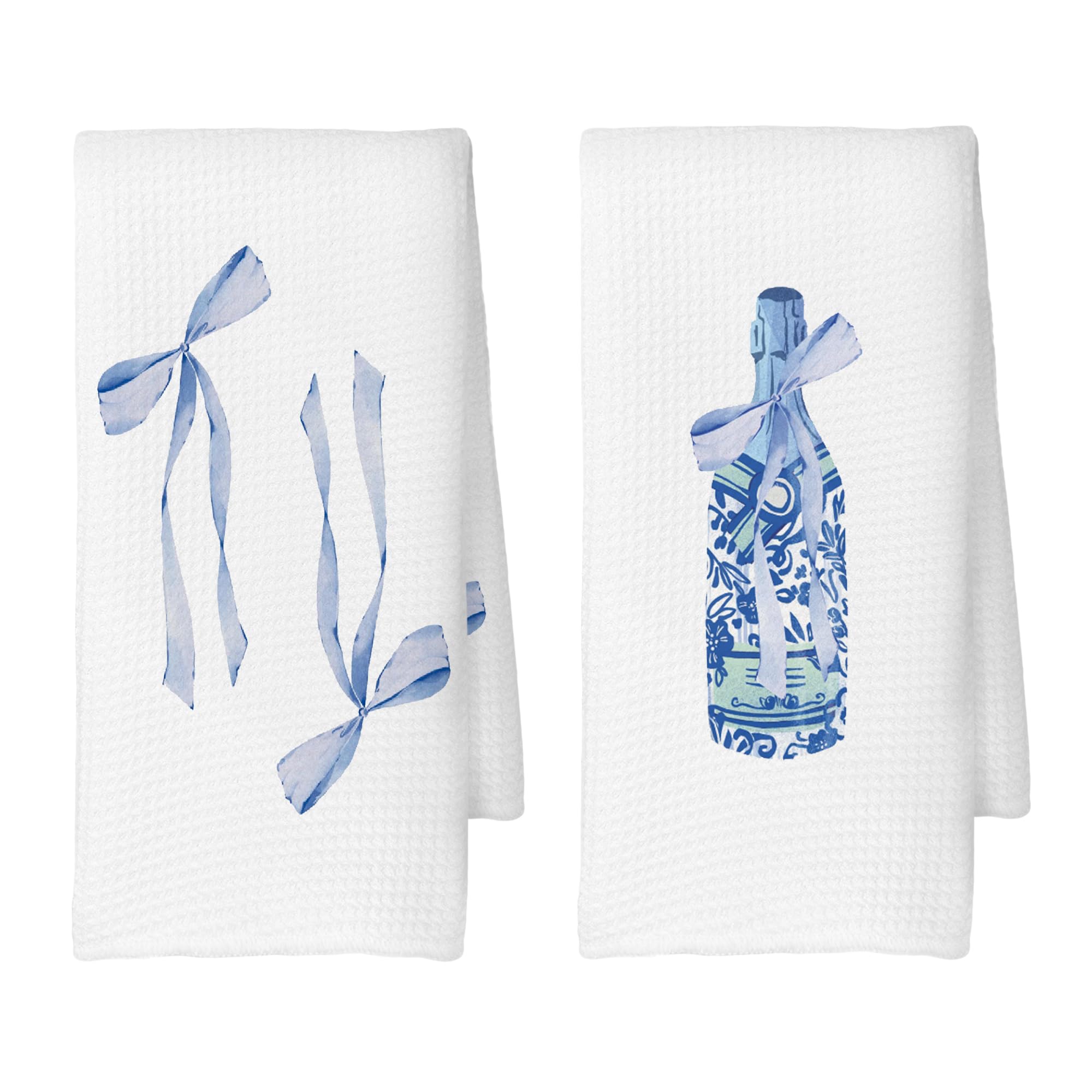 Coquette Champagne Bottle Bow Kitchen Towels, Decoration Tea Towels Hand Towels 16x24 Inch