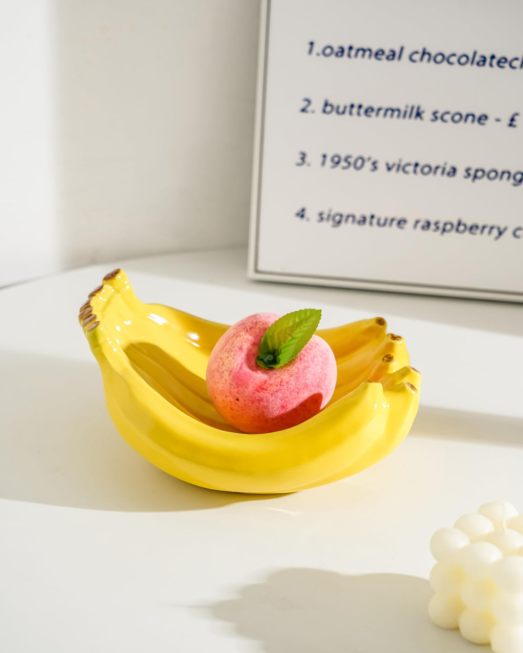 Ceramic Decorative Bowl Banana-Shaped Fruit Bowl