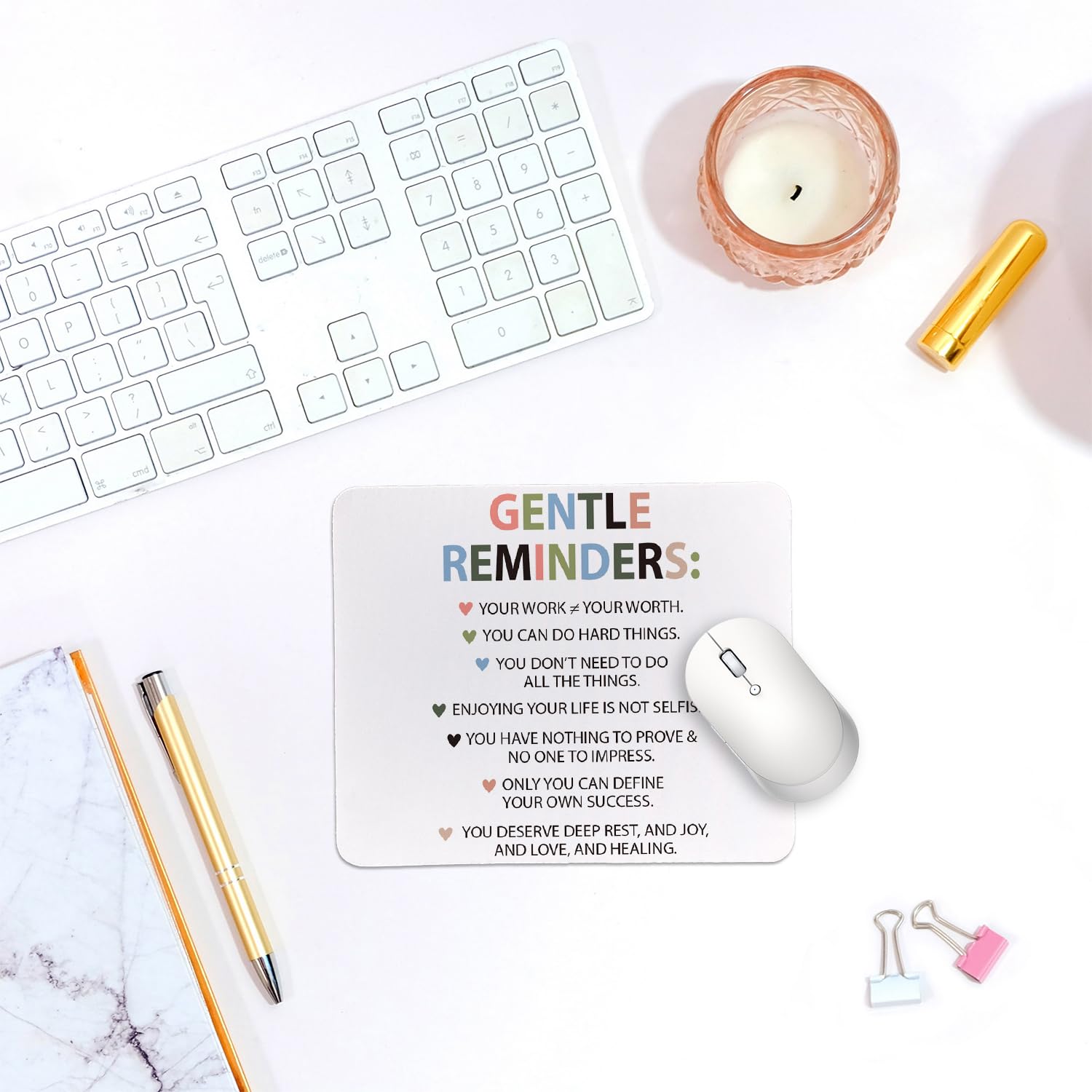 Non-Slip Rubber Smooth Aesthetic MousePads for Computer & Laptop, 9.5x7.9 inches