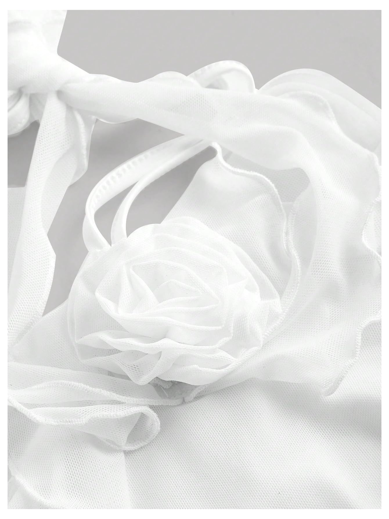 Women's Floral Mesh Halter Bodycon Mini Dress Ruffle Tassel Open Back Tube Dress