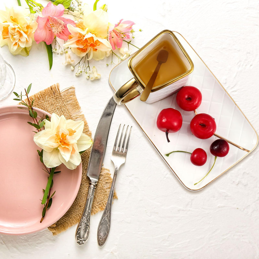 Set Coffee Mug Elegant Handbag Shaped Cup Modern Ceramic Purse Mug with Spoon and Saucer, 10oz Cute Creative Tea Cup