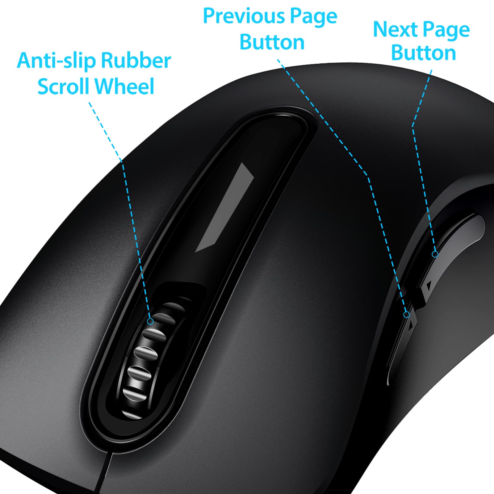 Portable Computer Wireless Mouse for Laptop, PC, Desktop, MacBook, 5 Buttons