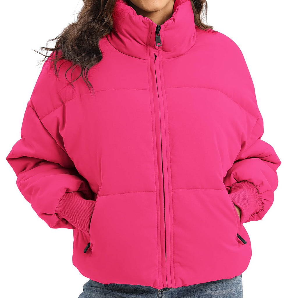 Women's Winter Baggy Zip Puffer jackets Short Down Jacket Coat