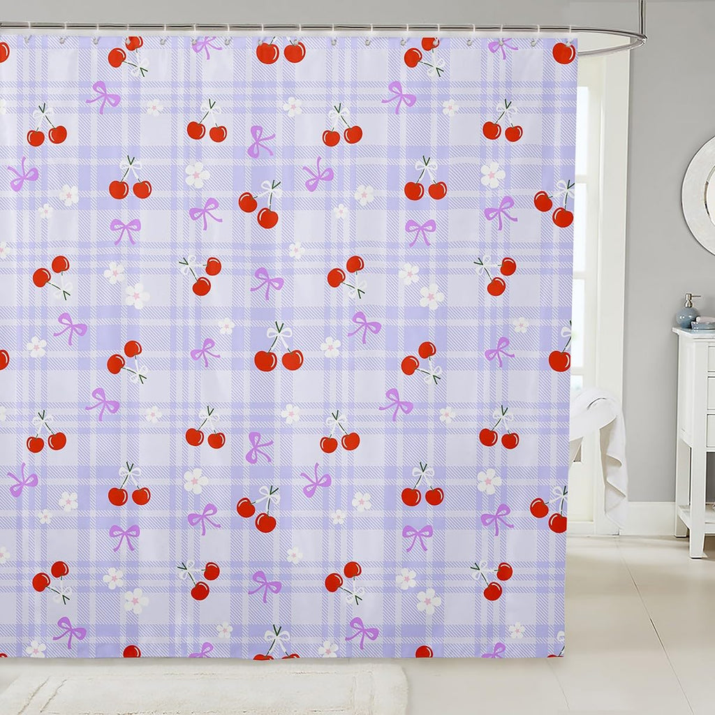 Cute Bathroom Curtains -  Waterproof Curtains, 12 Hooks Suits