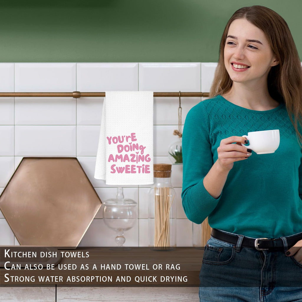 Retro Bathroom Kitchen Decor, Preppy Hand Dish Tea Towels 16×24 Inch