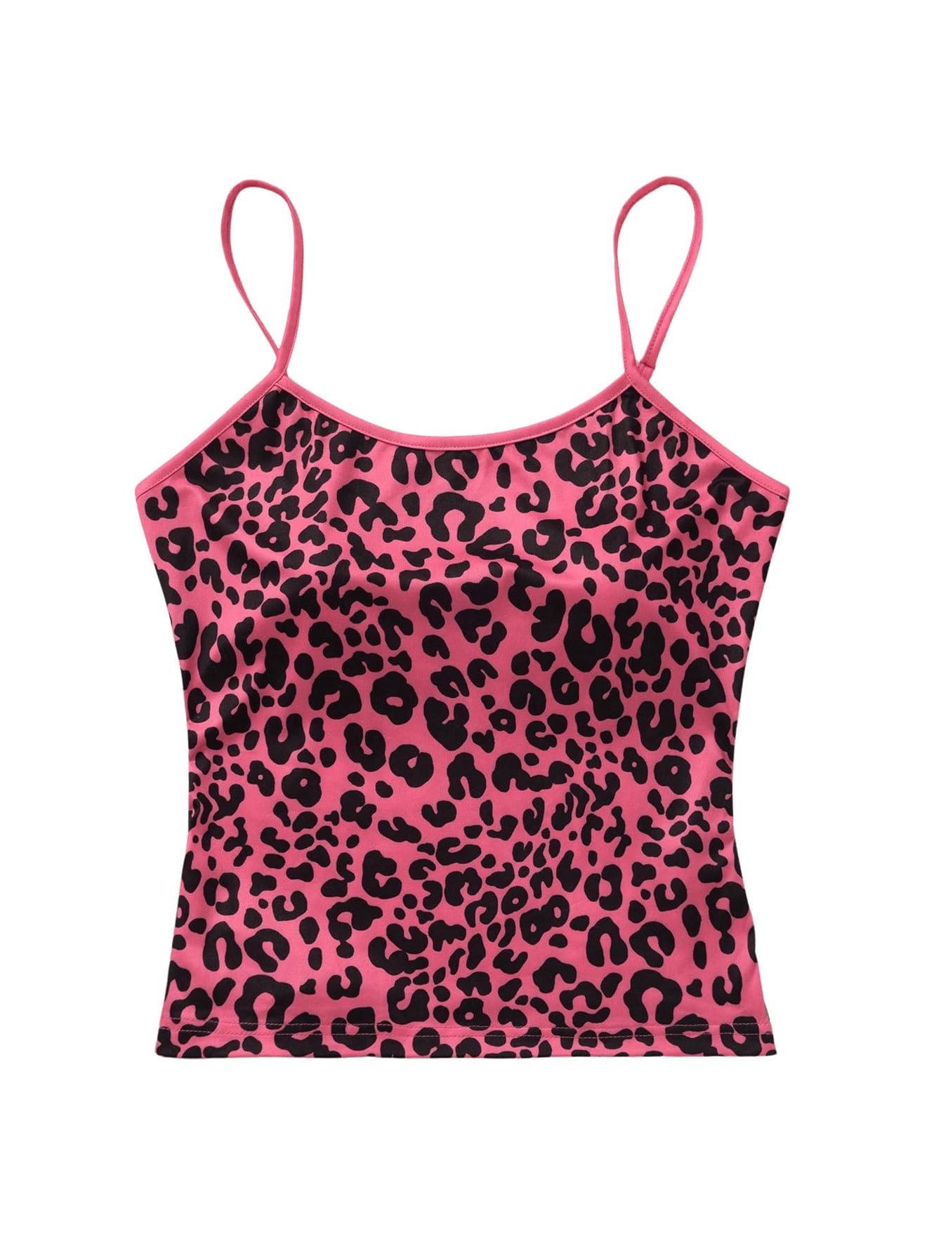 Women's Y2k Leopard Crop Cami Top Spaghetti Strap Sleeveless Cheetah Camisole