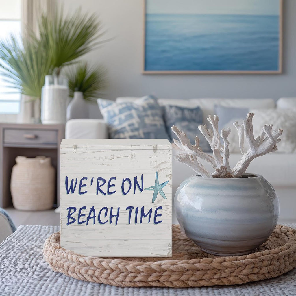 Coquette Pink Bow Champagne Wooden Box Sign, 5x5 Inch