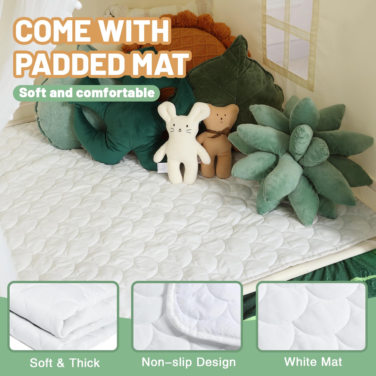 Kid Tent with Mat, Star Lights - Kids Play Tents for Toddlers Kids Tents Indoor Playhouse - Princess Tent for Girls Toy House