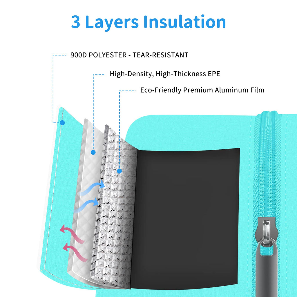 Reusable Insulated Lunch Tote Bag,Leakproof Food Handbags Case High Capacity