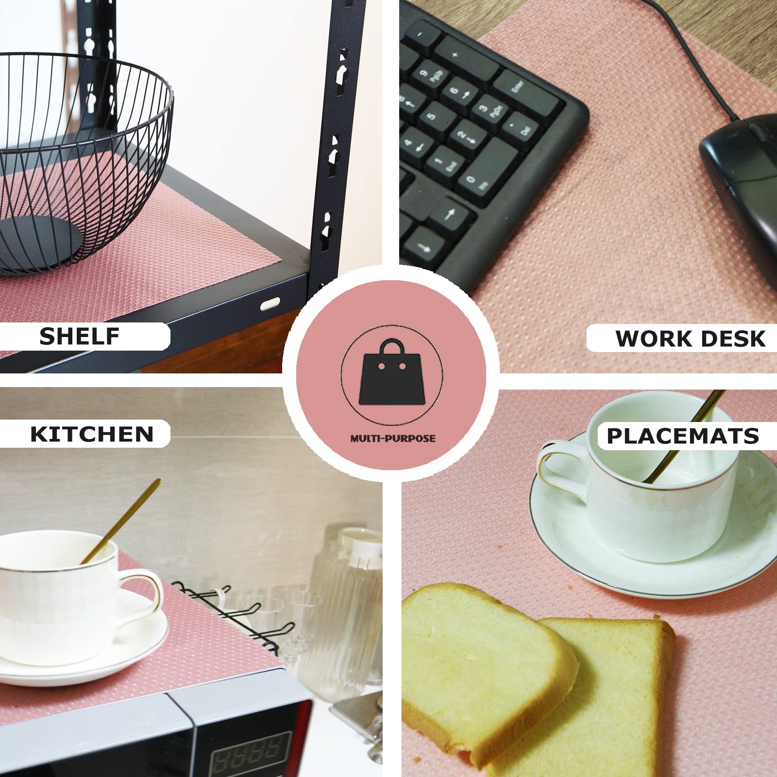 Washable Fridge Liner Mats Covers Pads for Glass Shelf Cupboard Cabinet Drawer Home Kitchen Accessories Organization, 12Pcs Refrigerator Liners