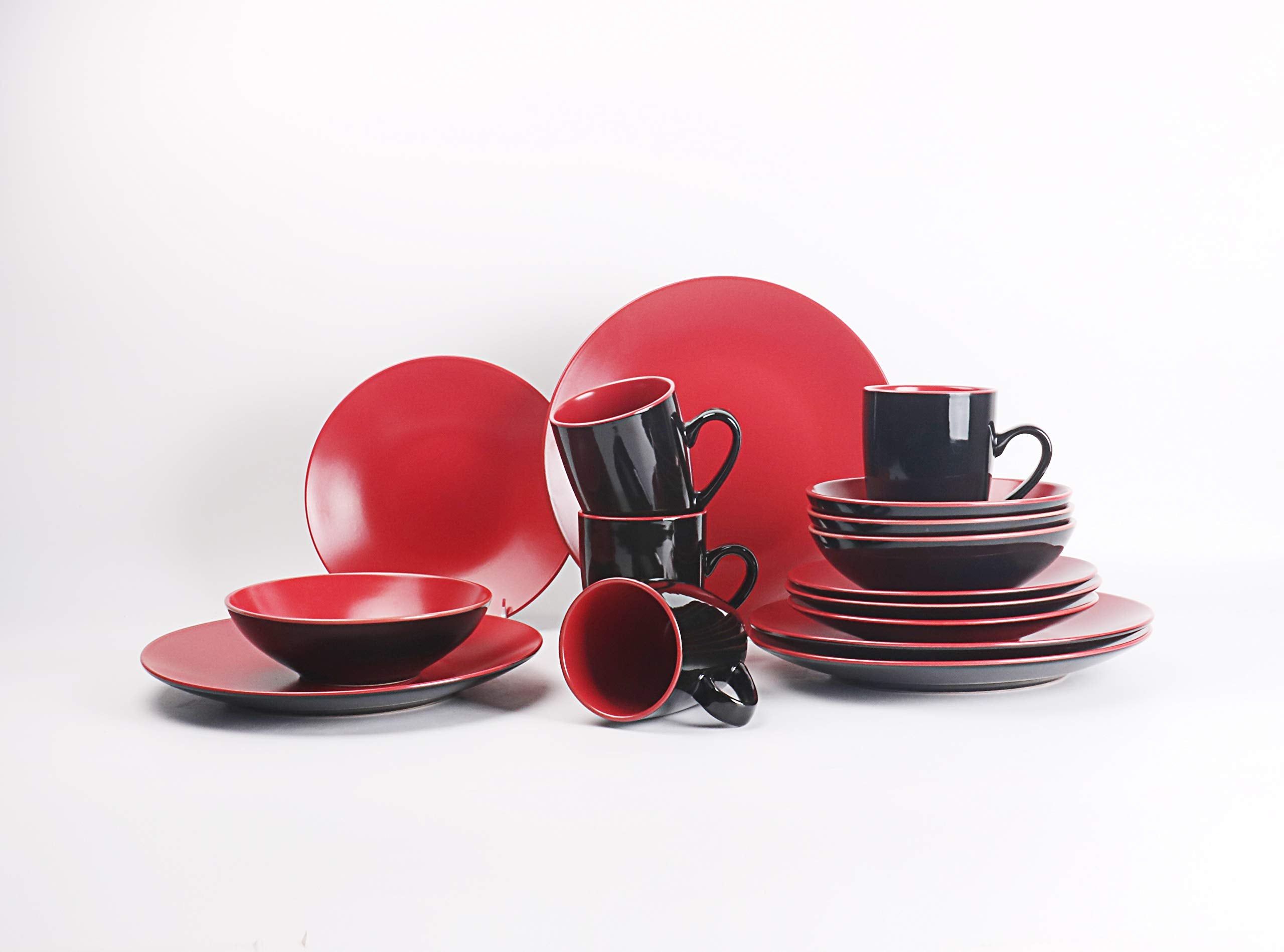 Stoneware Two-Tone Colors Life 12pc Dinner Set