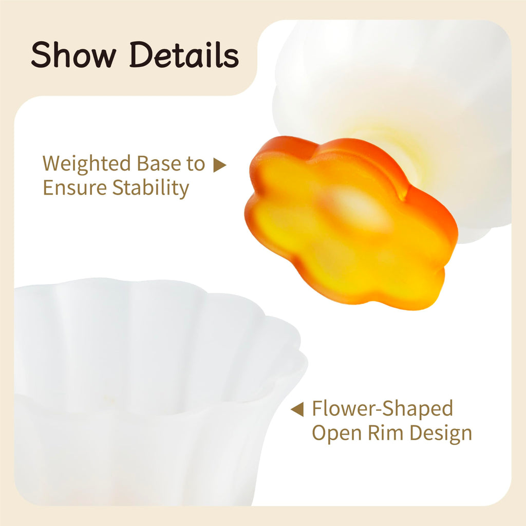 Matte Gradient Finish Glass Dessert Bowl with Heavy Base, 240ml (8.1oz)