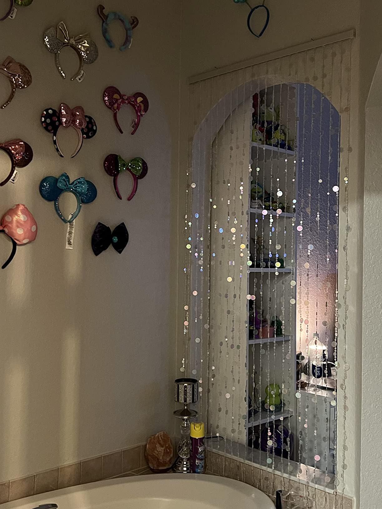 Iridescent Faux Crystal Acrylic Bubble Beaded Curtains for Doorway Room Divider Backdrop Decoration