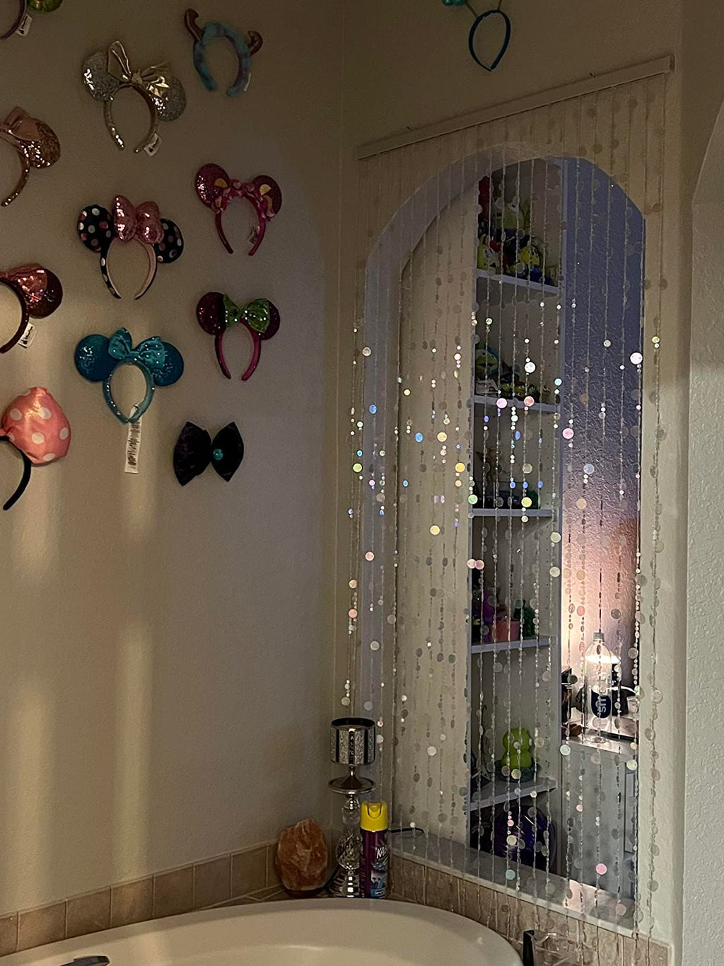 Iridescent Faux Crystal Acrylic Bubble Beaded Curtains for Doorway Room Divider Backdrop Decoration