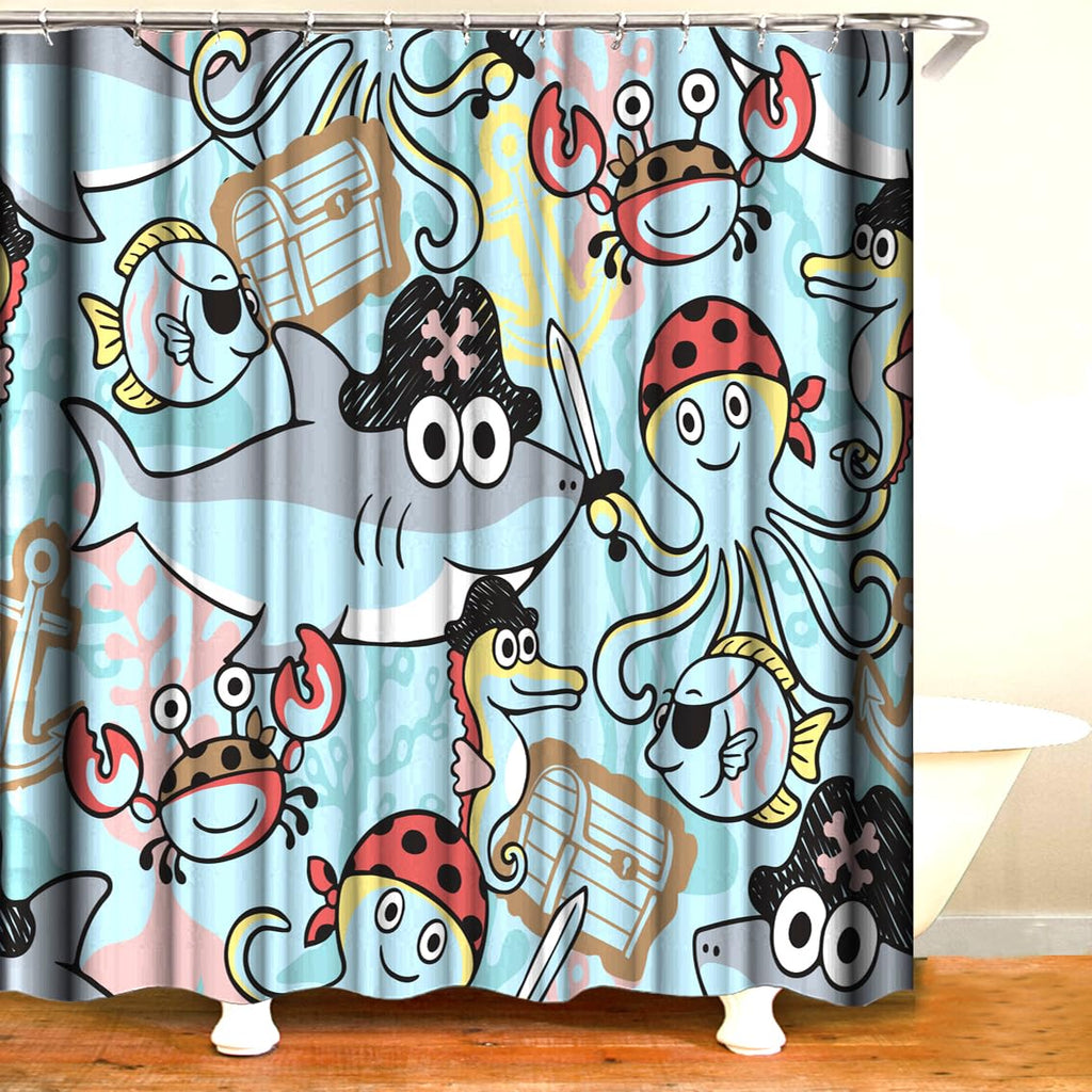 Shower Curtain Bathroom Decor with 12 Plastic Hooks 72 x 72 Inch