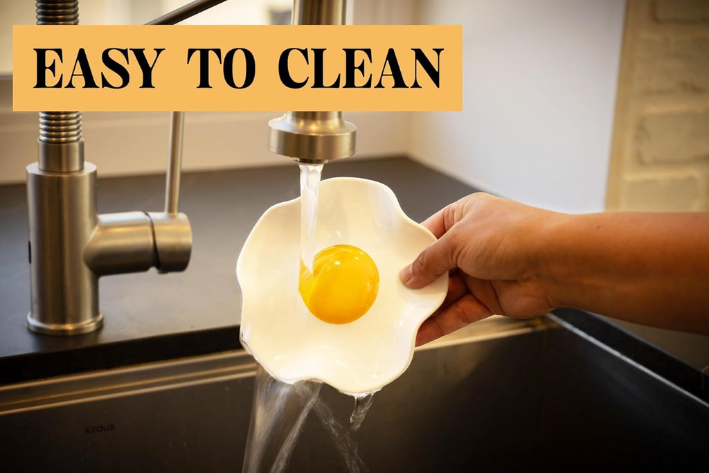 Fried Egg Ceramic Spoon Rest for stove top and kitchen counter | Large and Dishwasher-Safe Sponge Holder