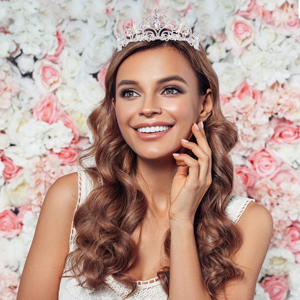 Princess Crystal Tiara Crown Headband Elegant Crown With Combs
