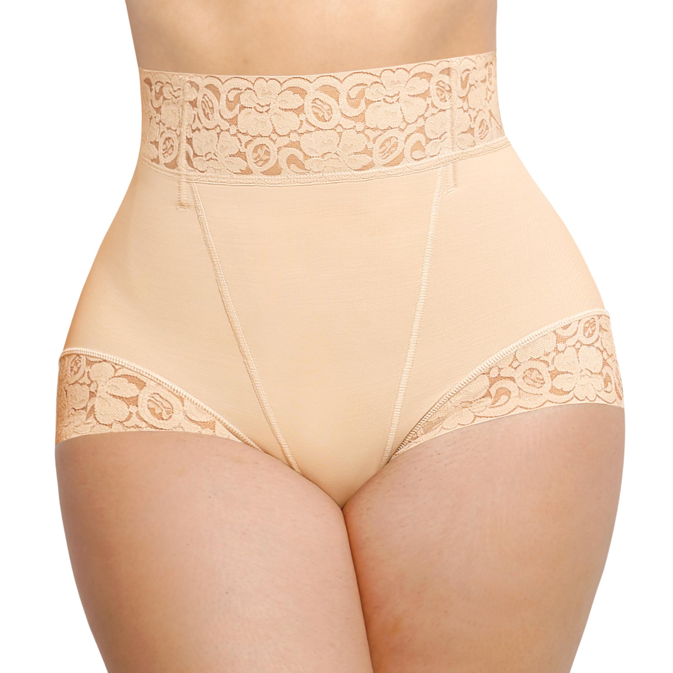 Shapewear for Women Tummy Control Short Faja Body Shaper Compression Panties Mid Waisted Briefs Lace Underwear