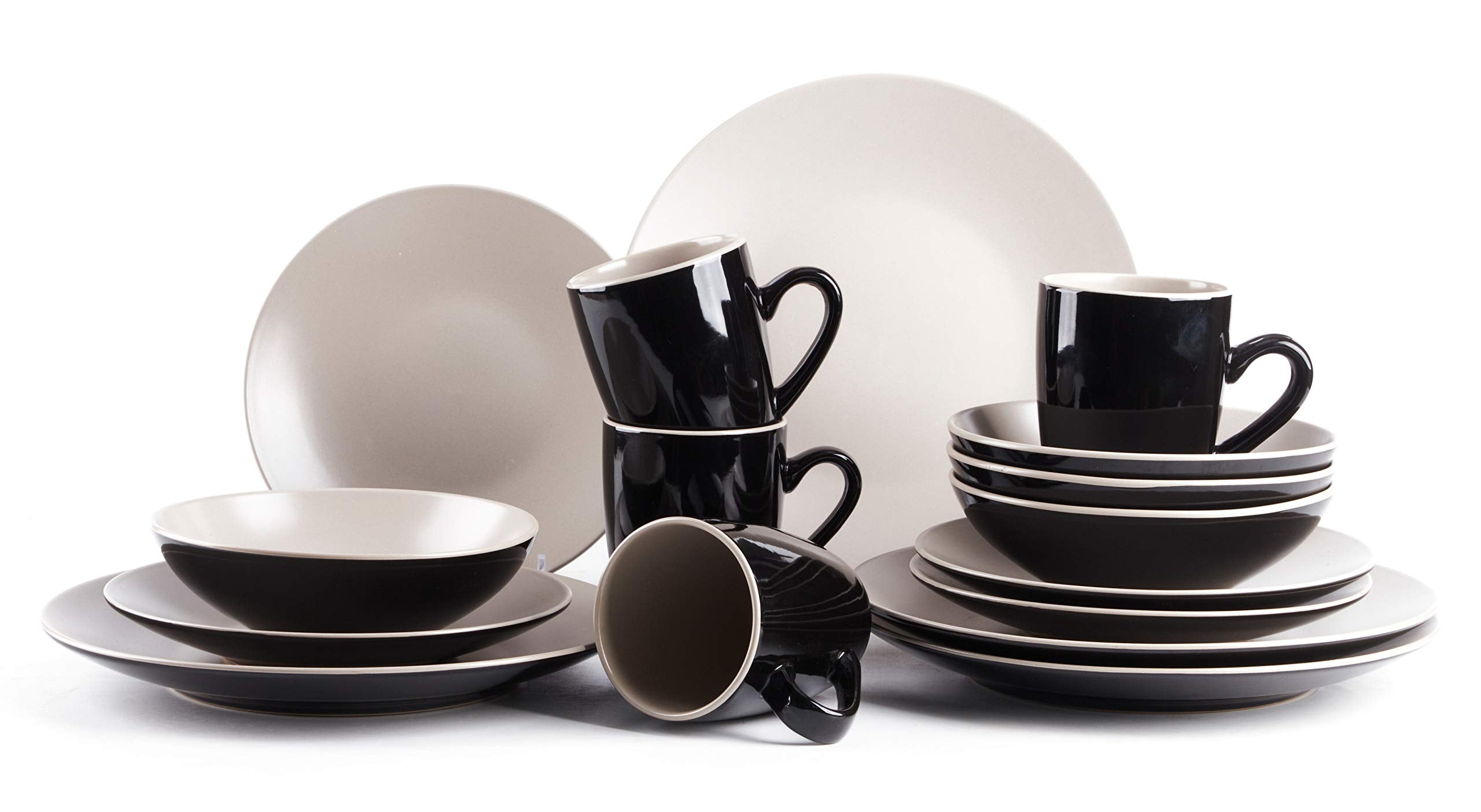 Stoneware Two-Tone Colors Life 12pc Dinner Set