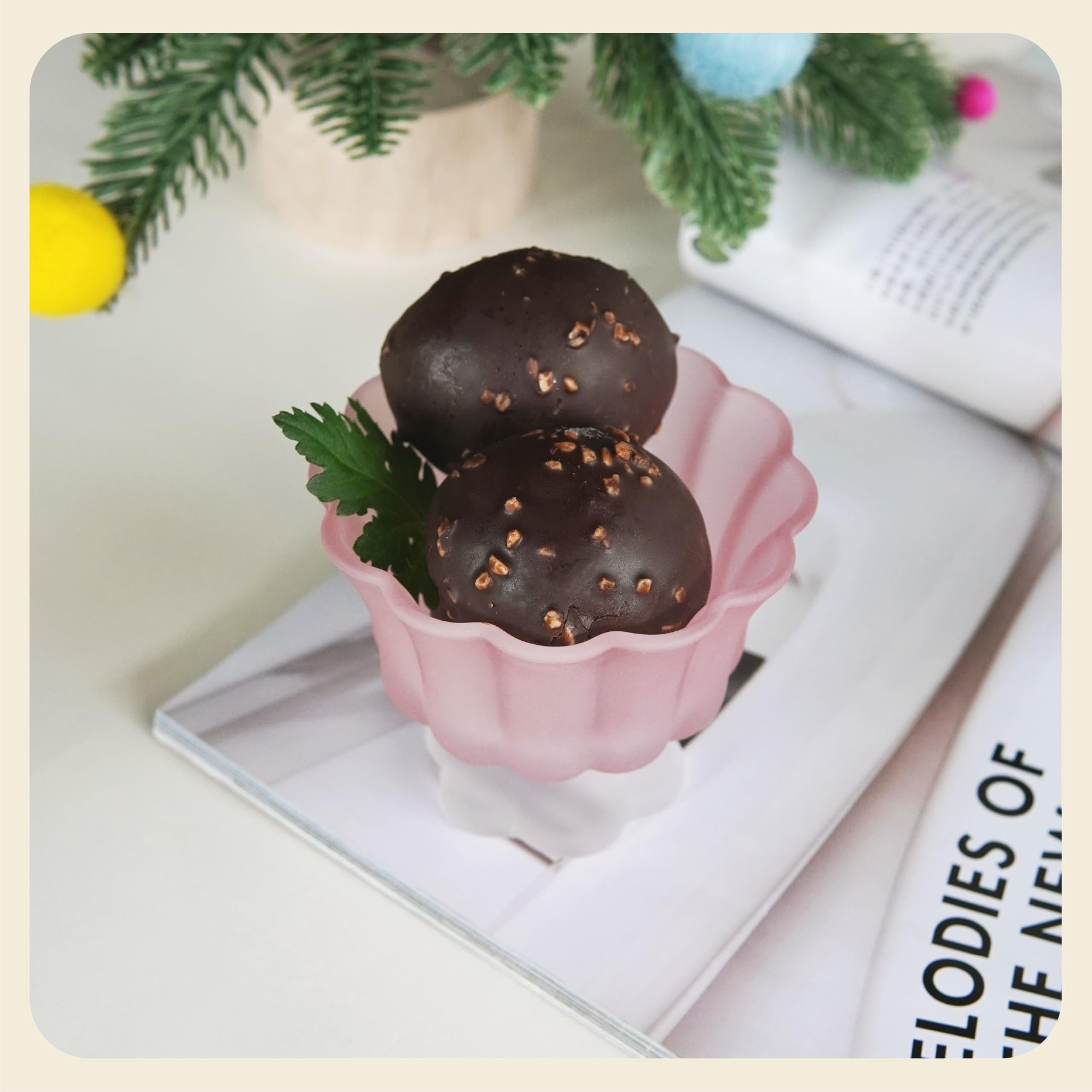 Matte Gradient Finish Glass Dessert Bowl with Heavy Base, 240ml (8.1oz)