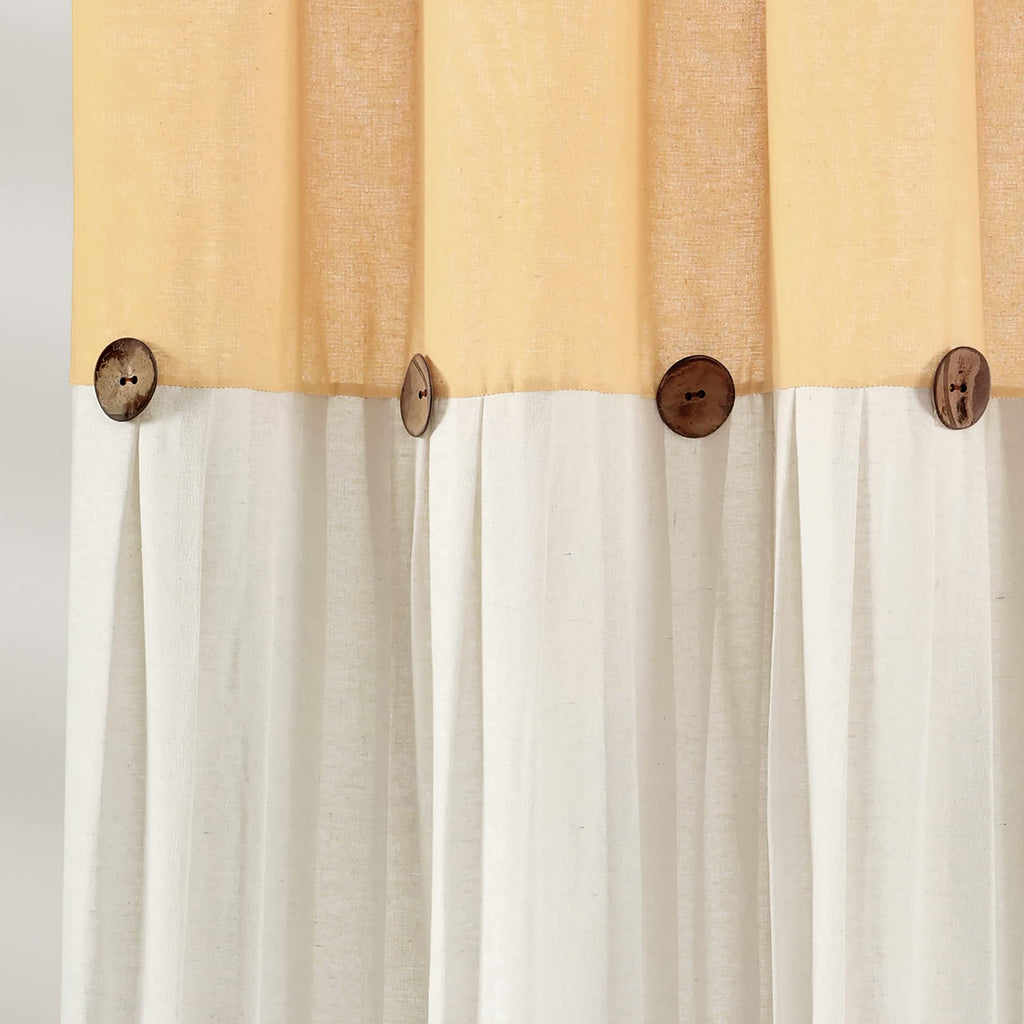 Lush Decor Linen Button Shower Curtain, 72" W x 72" L, Fabric Shower Curtains