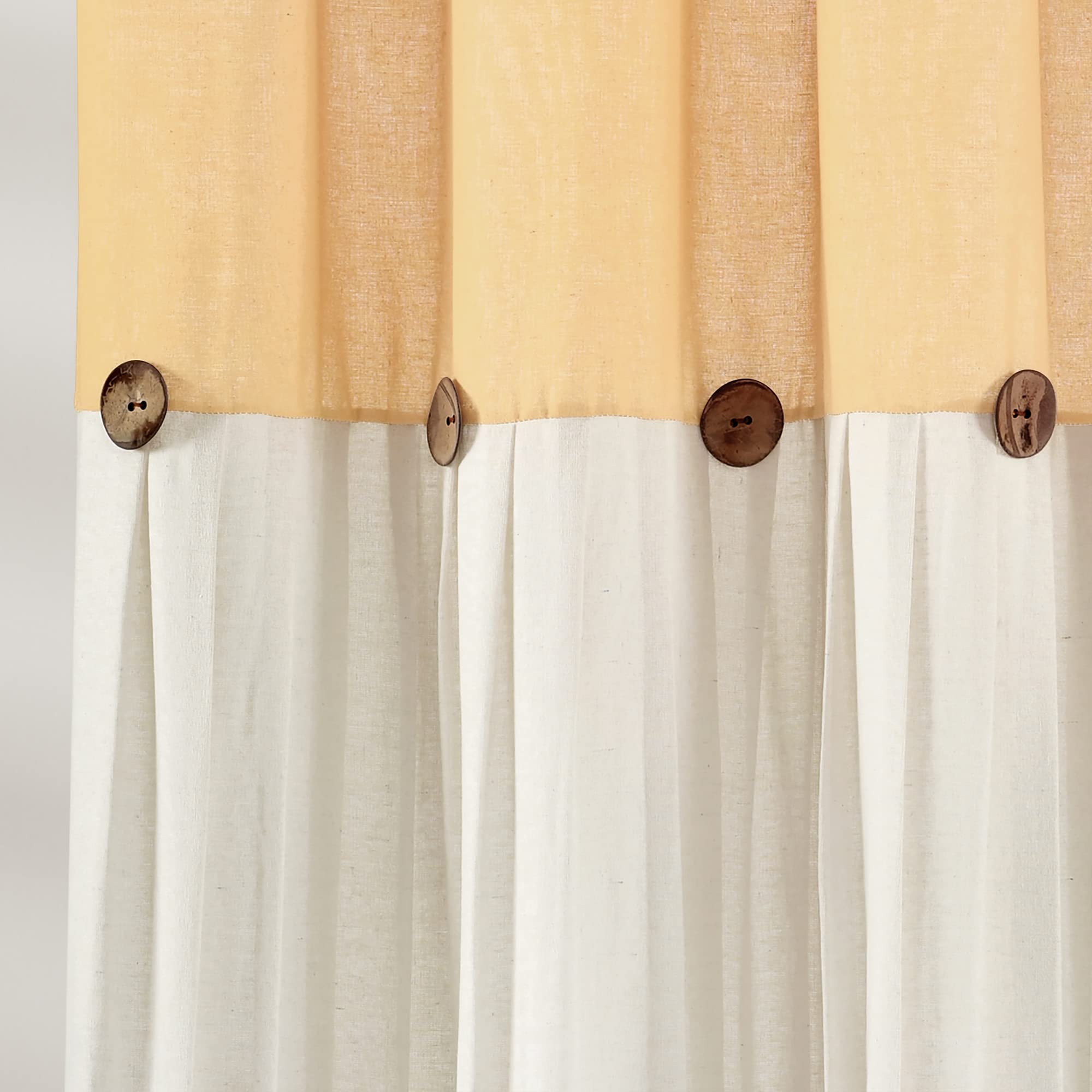 Lush Decor Linen Button Shower Curtain, 72" W x 72" L, Fabric Shower Curtains