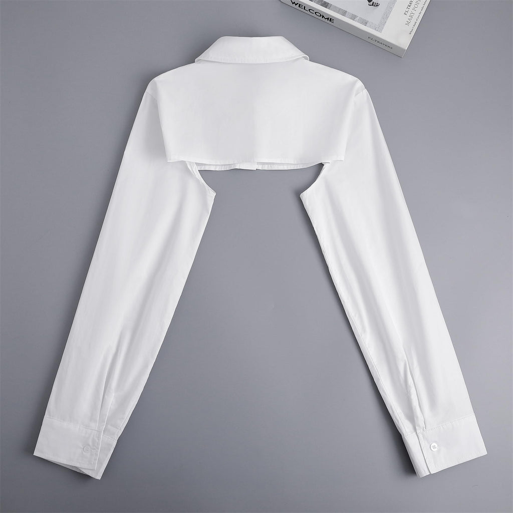 Fake Collar Long Sleeves Detachable Blouse False Collar Half Shirt Blouse Collar