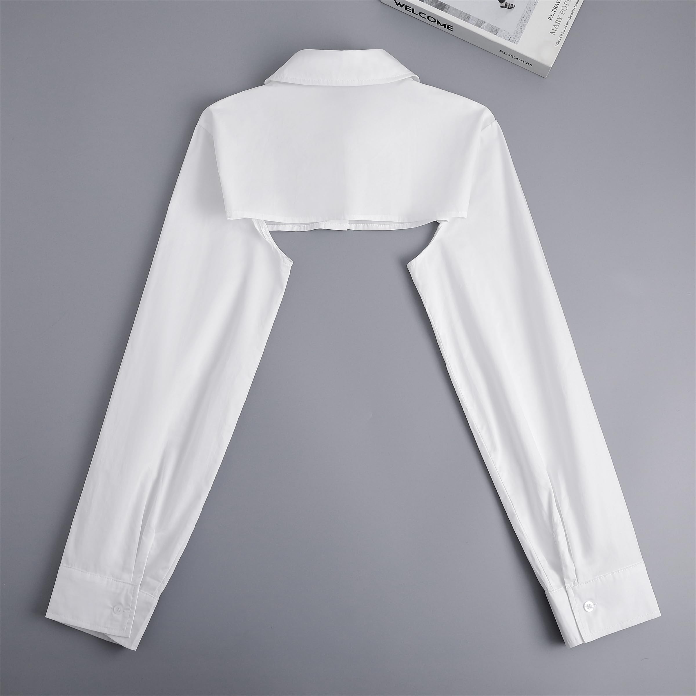 Fake Collar Long Sleeves Detachable Blouse False Collar Half Shirt Blouse Collar