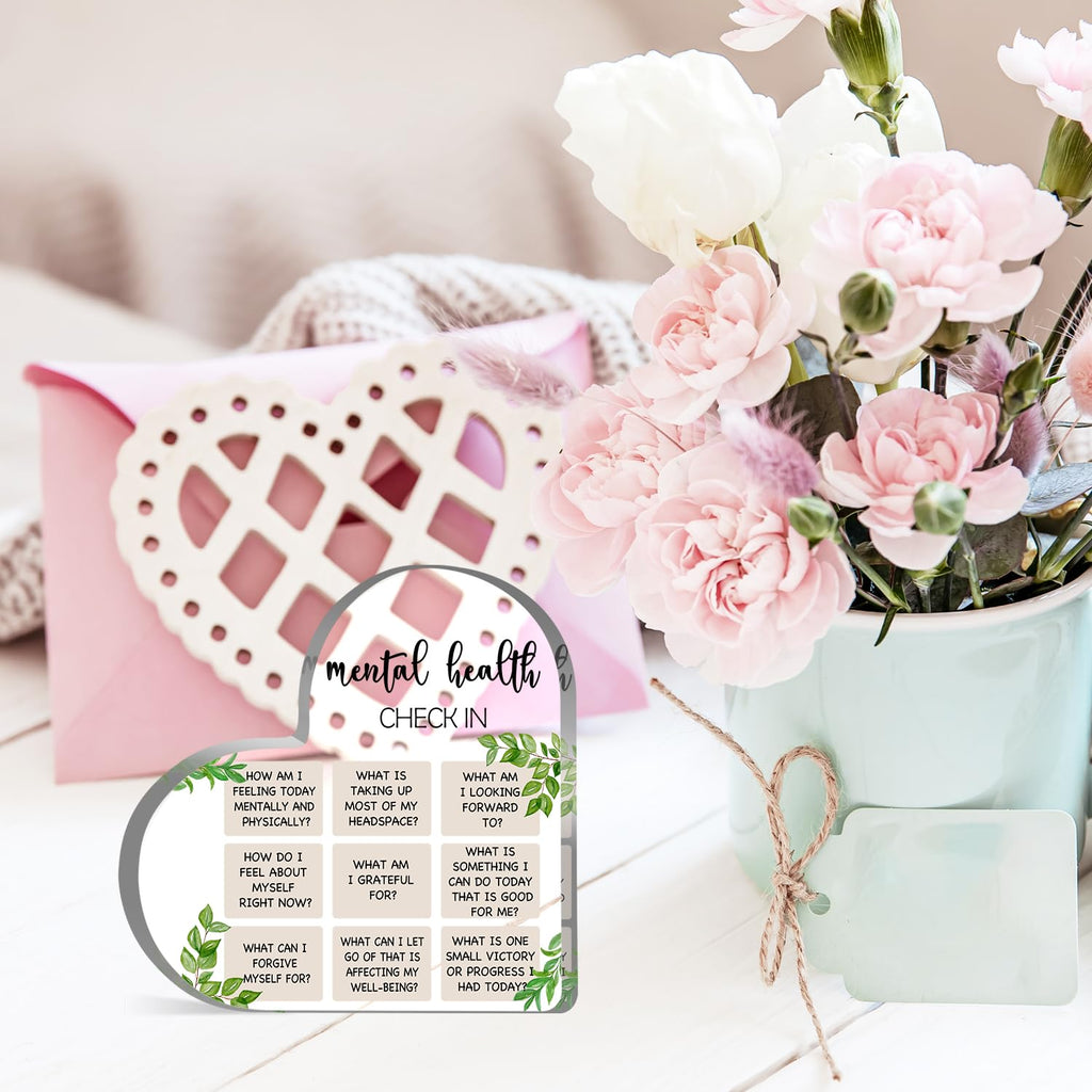 Note to Self Motivational Acrylic Heart Decor