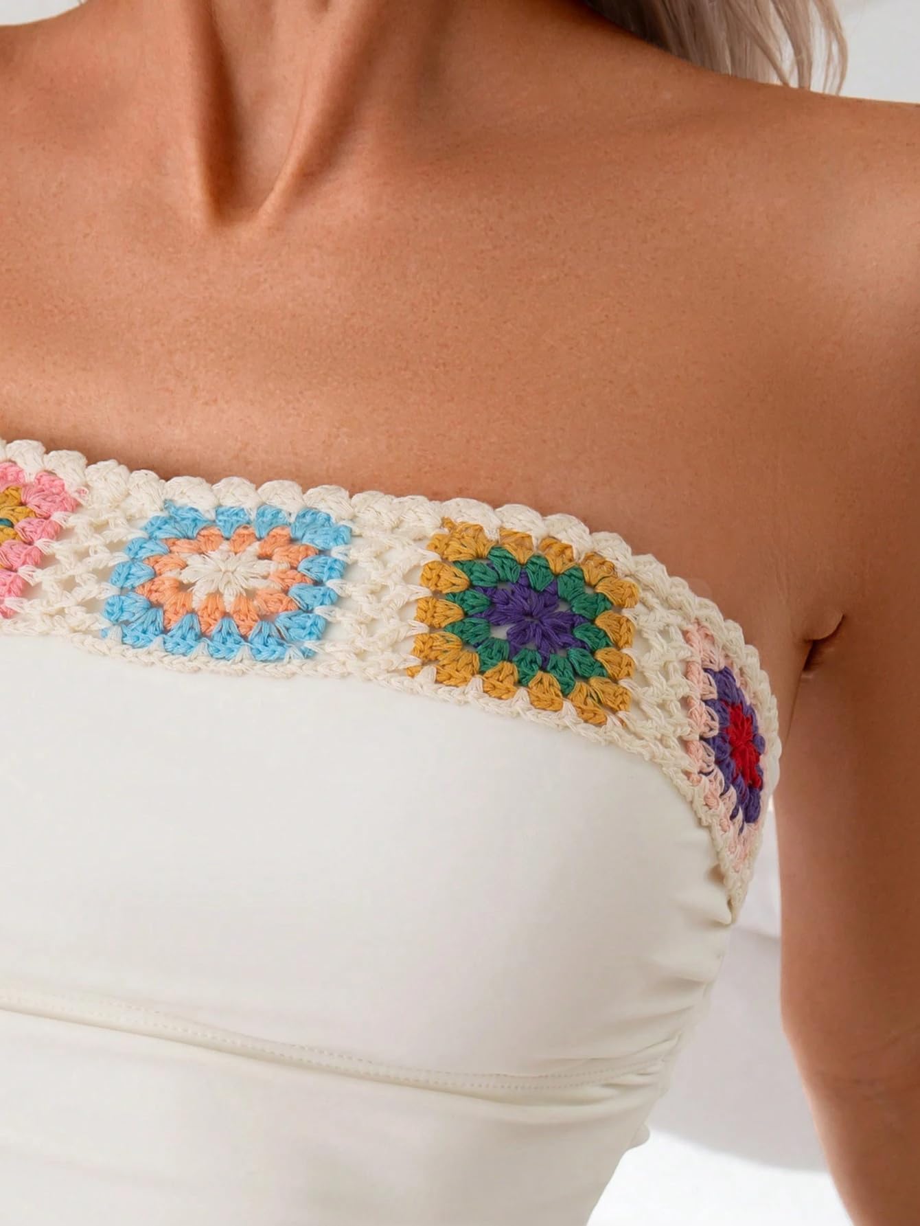 Women's Bandeau Tankini Swimsuit Asymmetrical Slit Bowknot String High Cut Fairyland Cheeky Bathing Suit