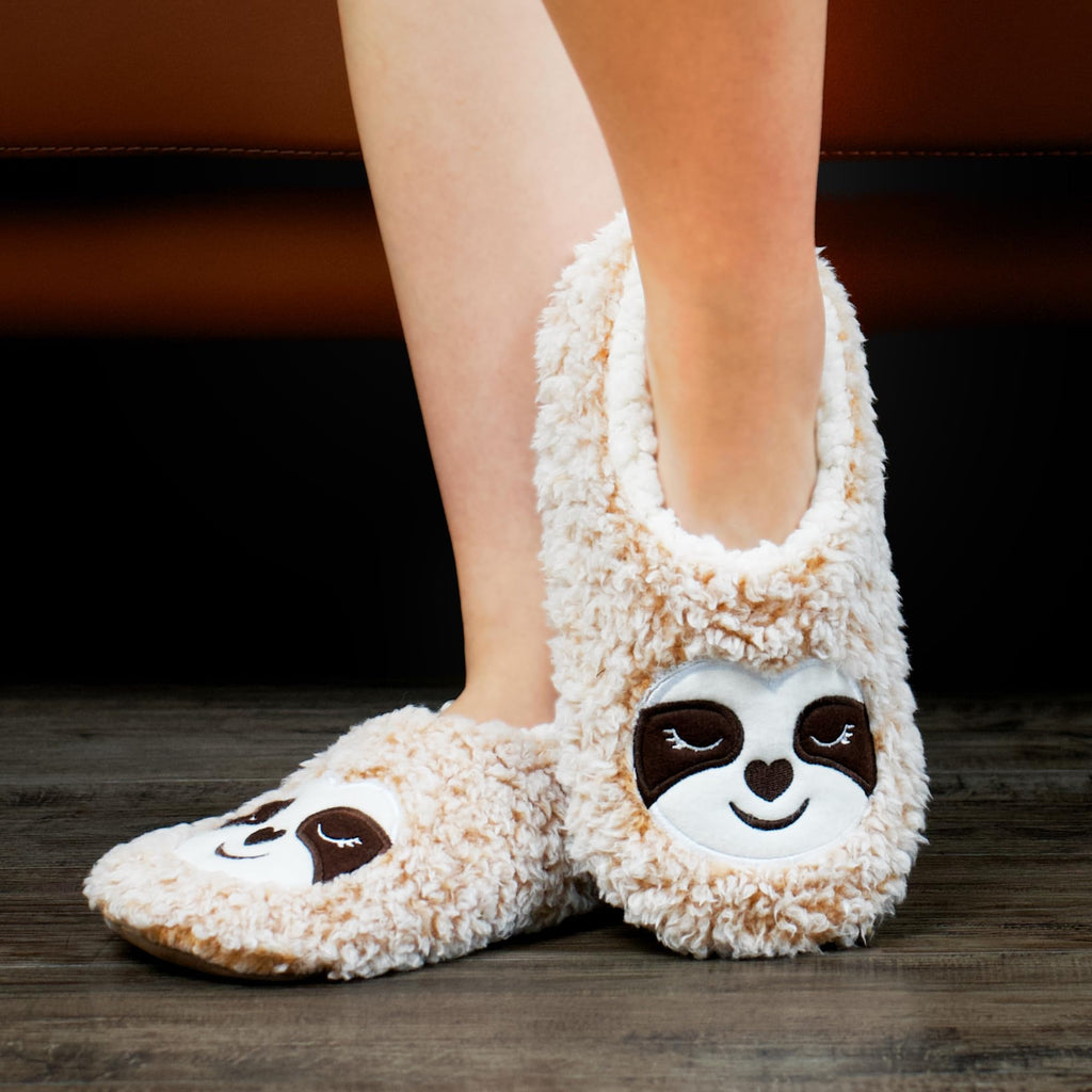 Cute Animal House Slippers - Fuzzy Warm Bedroom Slipper Socks Non-Slip Grippers