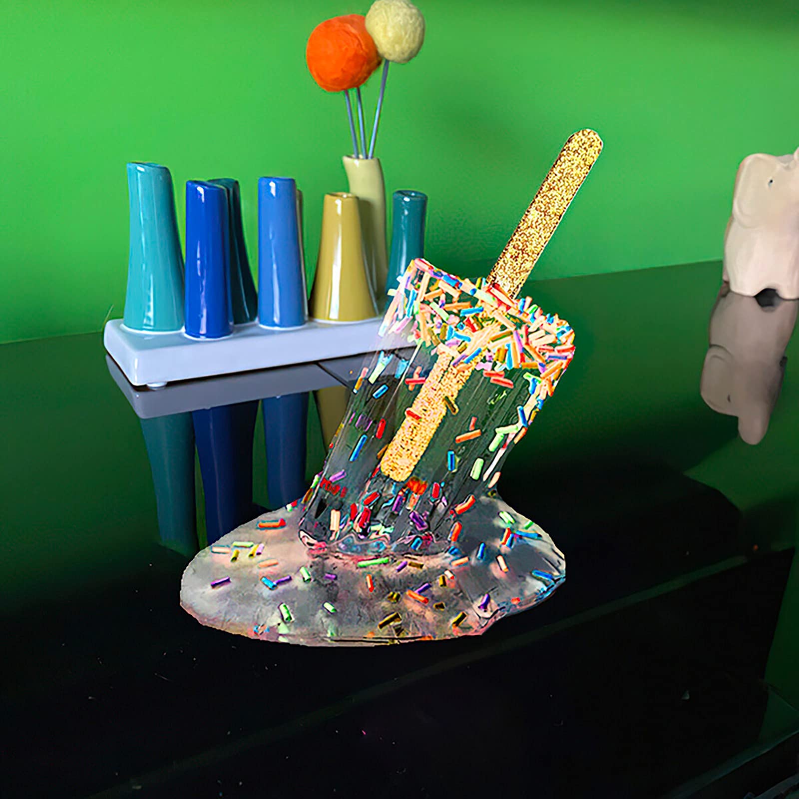 Melting Popsicle Sculpture - Creative Melting Ice Cream Resin Home Decor