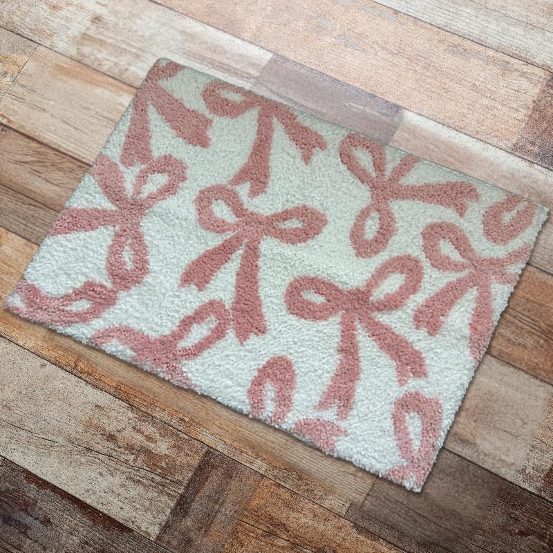 Coquette Bow Rug - Bow Shaped bathmat - Handmade & Premium- 30in (75cm) - Bathroom - Designer Rugs - Aesthetic Room Decor
