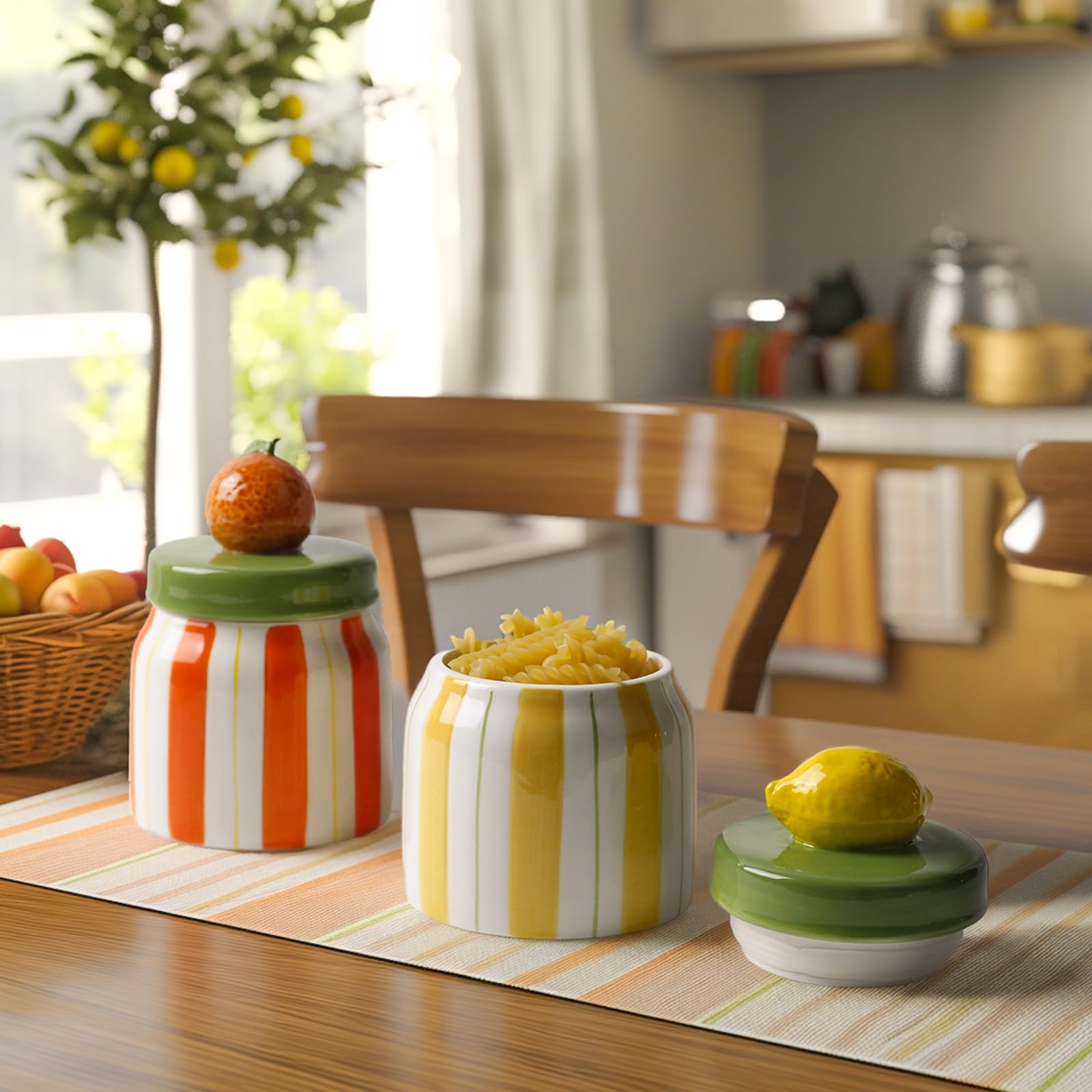 Cookie Jars with Lid Airtight, Hand Painted Ceramic