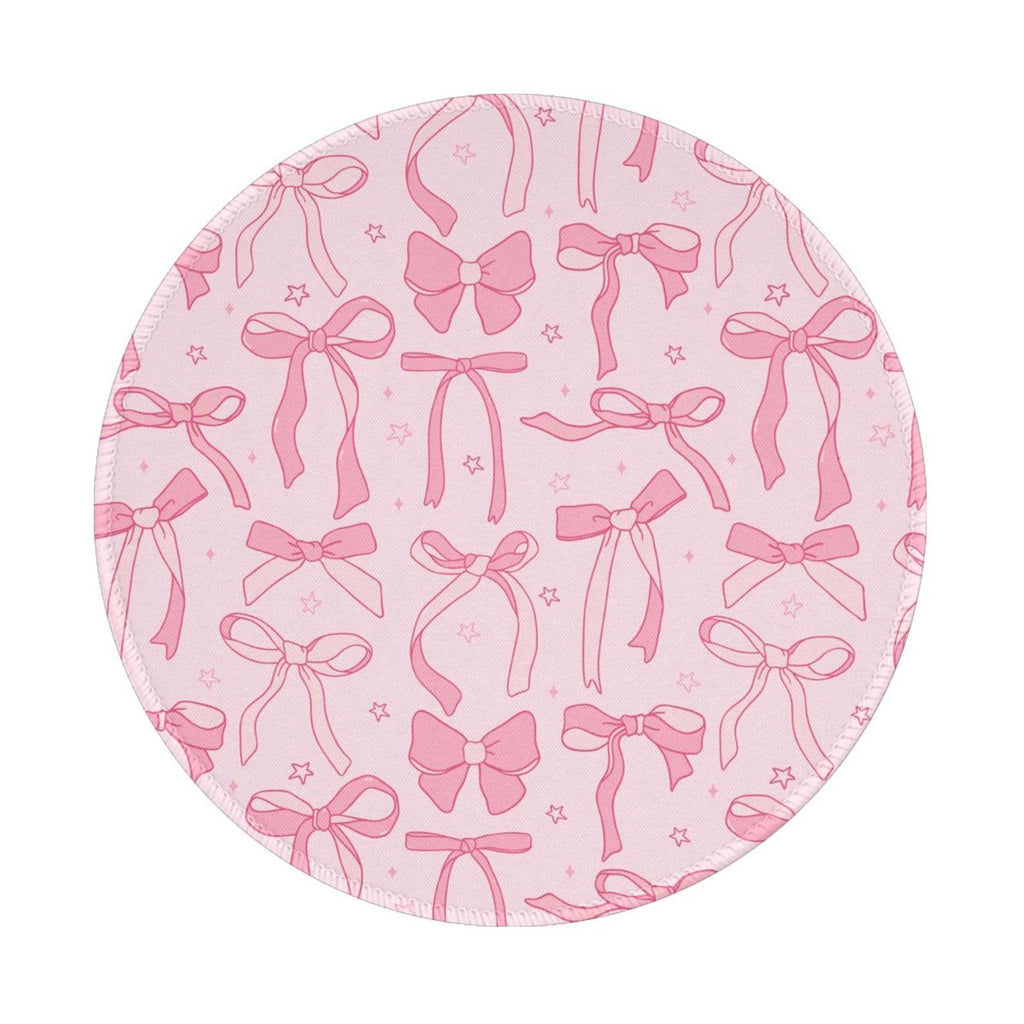 Round Mouse Pad Desk Top - Stitched Edges 8 X 8 Inch