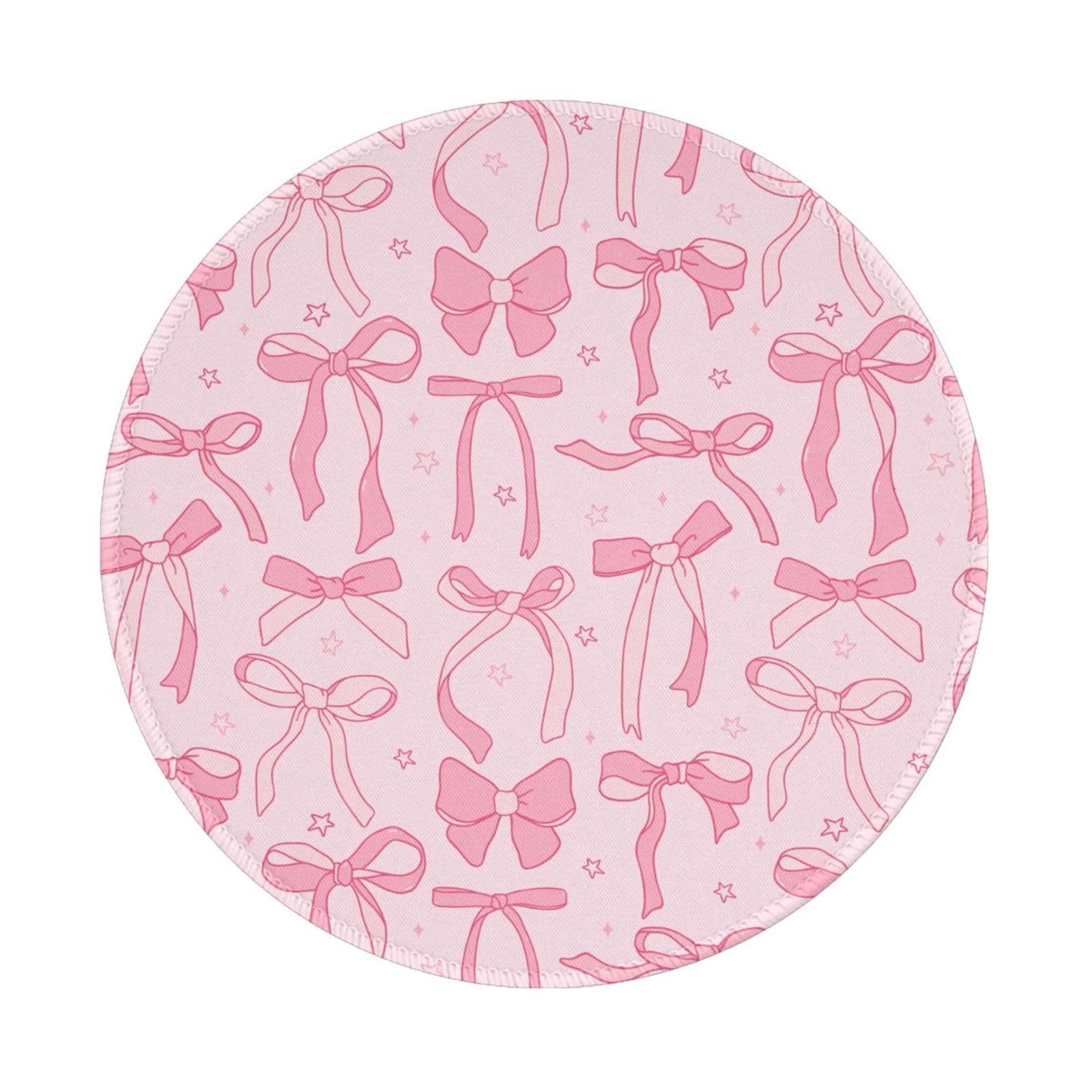 Round Mouse Pad Desk Top - Stitched Edges 8 X 8 Inch